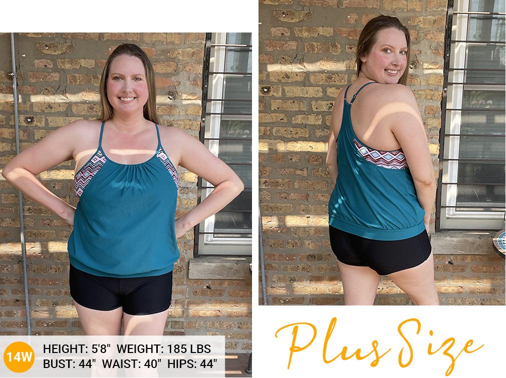 Holipick Women Plus Size Two Piece Tankini Set Swimsuits Tummy Control Bathing Suits Push Up Tankini Top with Boy Shorts