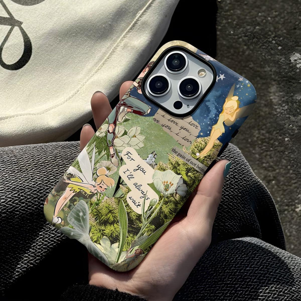 Tinker Bell Cartoon Cute Two-In-One Film Case, Dual Layered Case for Superior Protection, for iPhone 17 16 15 14 13 12 11 Plus Pro Max Samsung Galaxy S26 S25 S24 S23 S22, Birthday Christmas Gifts for Friends