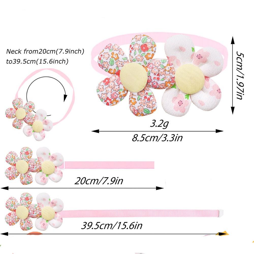 8pcs Dog Bowties Cute Flower For Pet Grooming Decoration Spring Summer Small Dog Cat Bow Tie Collar Adjustable Dogs Grooming