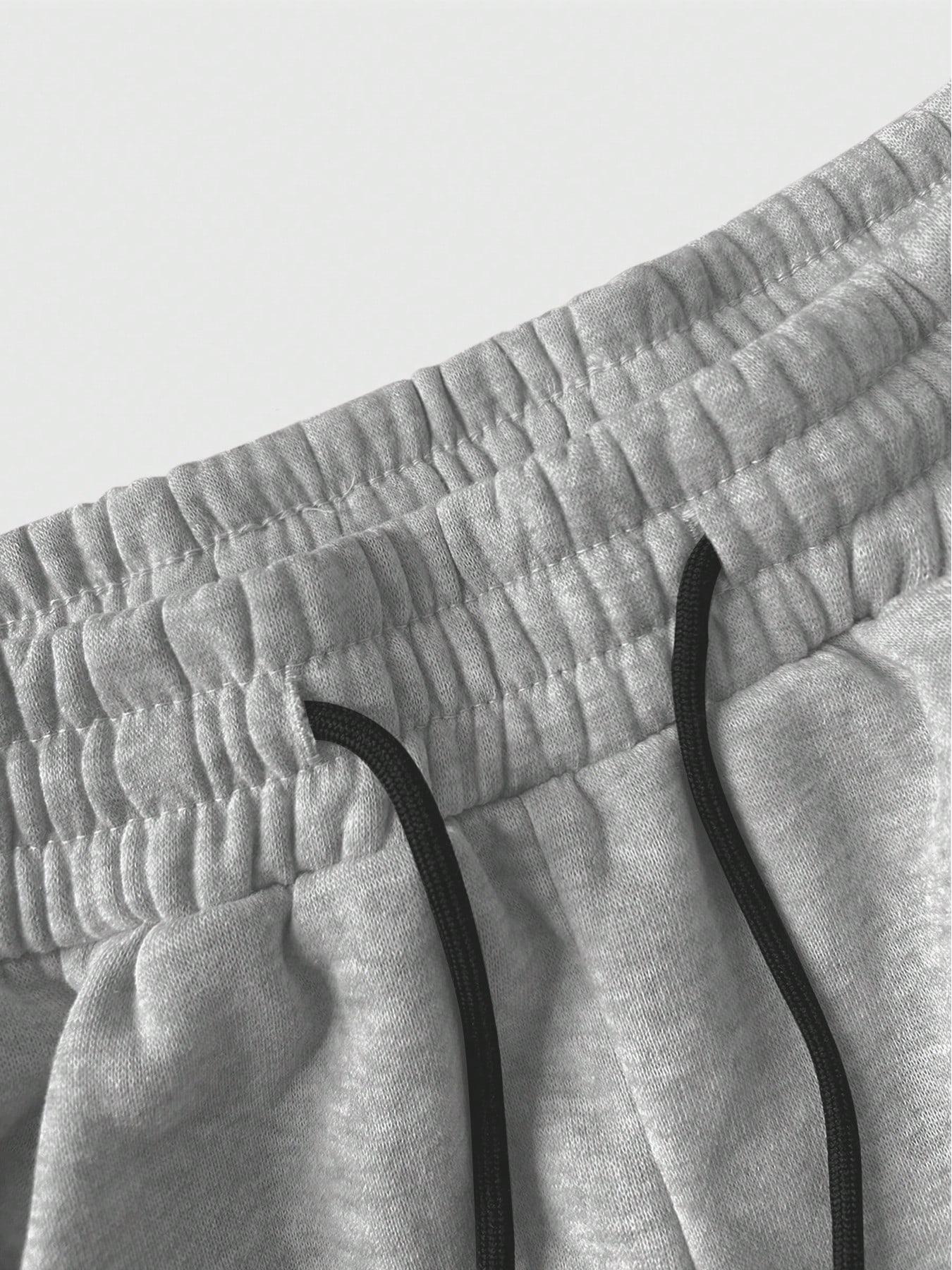 Printed Loose Sport Pants with Gothic Pattern, Drawstring Pants for Daily Wear and Home Leisure, Casual Fitted Geometric Style