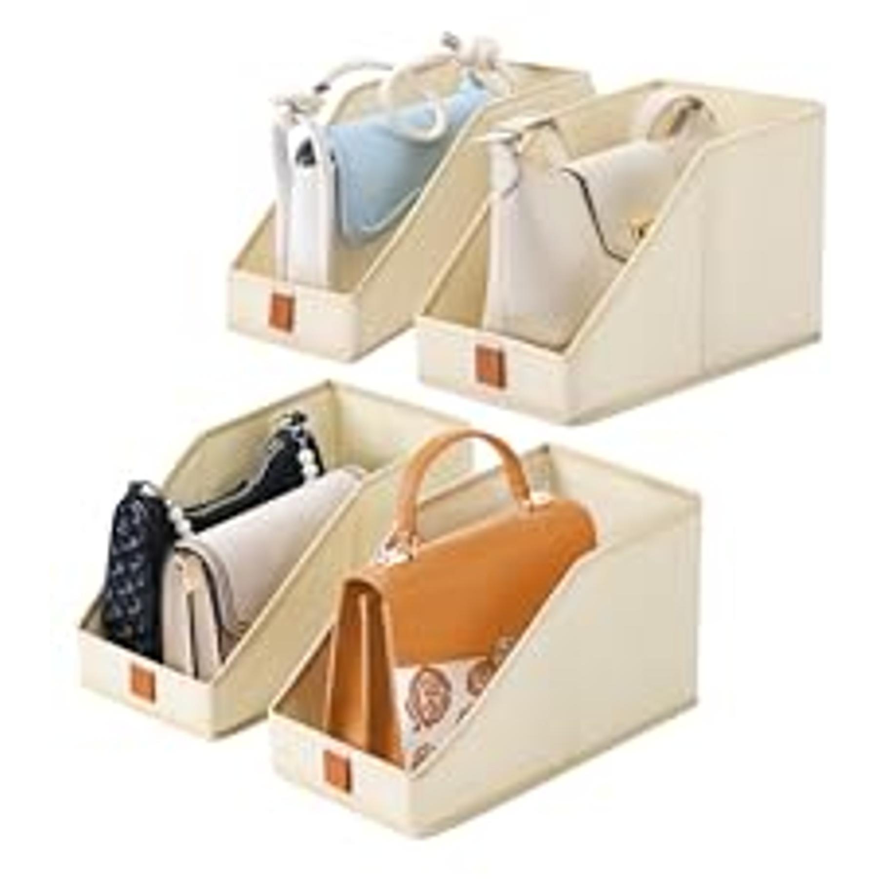Drawer Organizer Clothes, 12 Pack Dresser Organizer, Foldable Closet Organizers and Storage, Fabric Dresser Bins, Drawer Dividers for Nursery, Baby Clothes, Underwears, Sock (Beige)