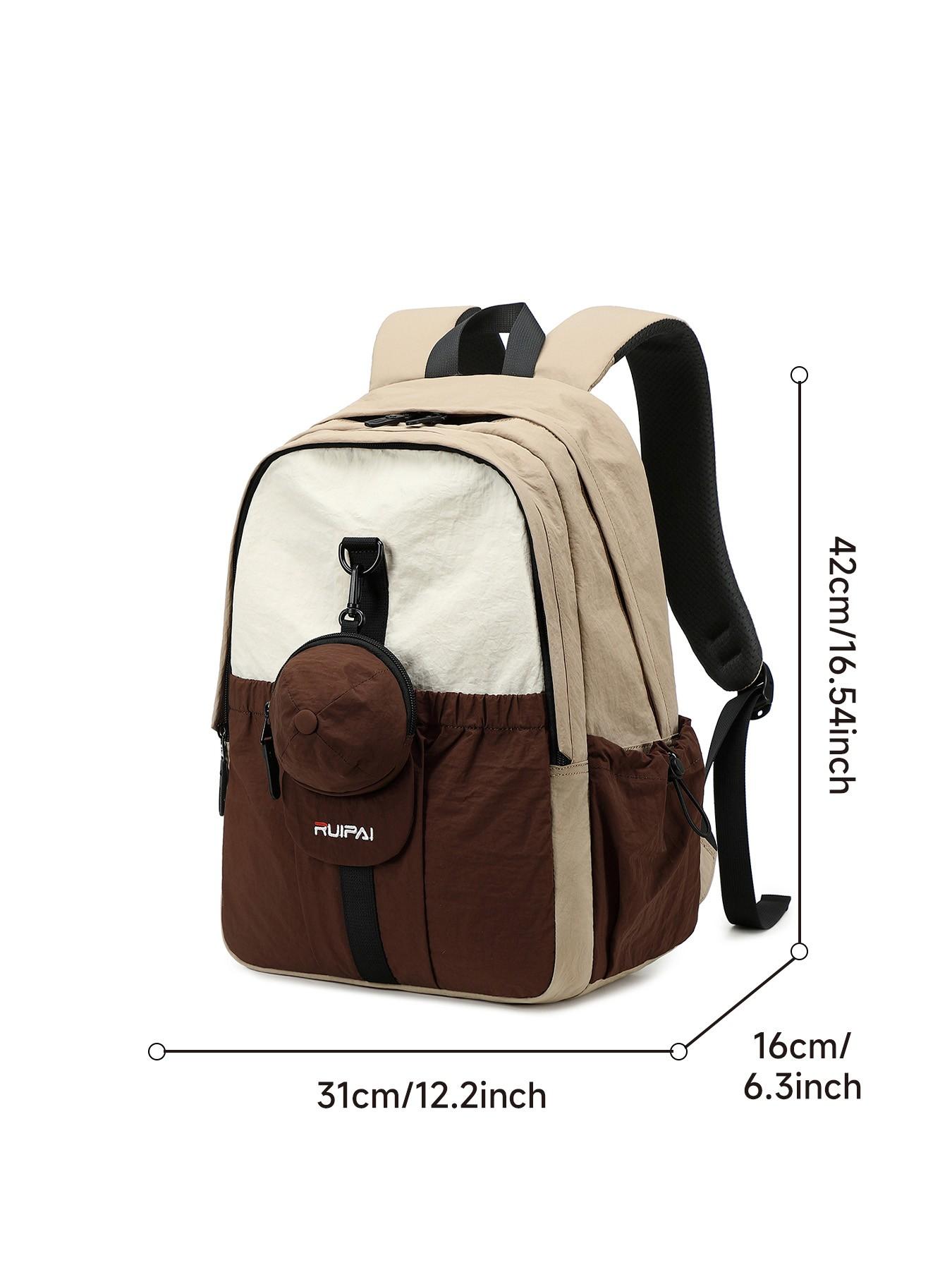 Unisex Casual Commuter Backpack, Waterproof Large Capacity Lightweight Shoulder Bag, Simple Design for Students and Daily Use