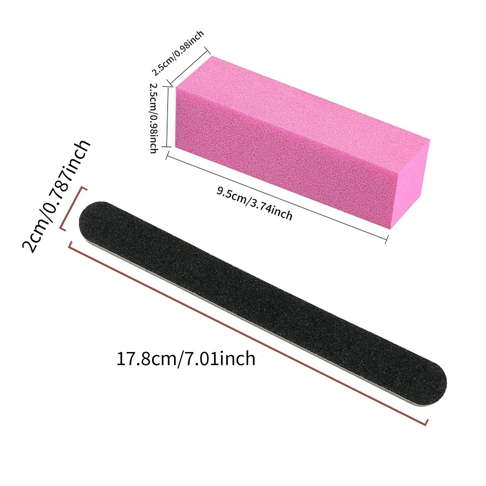 Nail Files and Buffer, SylviaNails Professional Manicure Tools Kit Rectangular Art Care Buffer Block Tools 100 180 Grit 12 pcs(Multicolor)