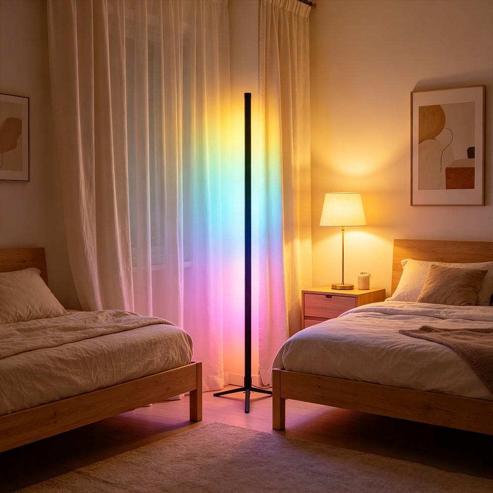 39.37 Inch Floor Standing Ambient Light, Rgbw LED Strip, Button Control, Music Sync, Multi-Color Scenes, USB Powered, Ideal for Bar, Bedroom, Party Decor