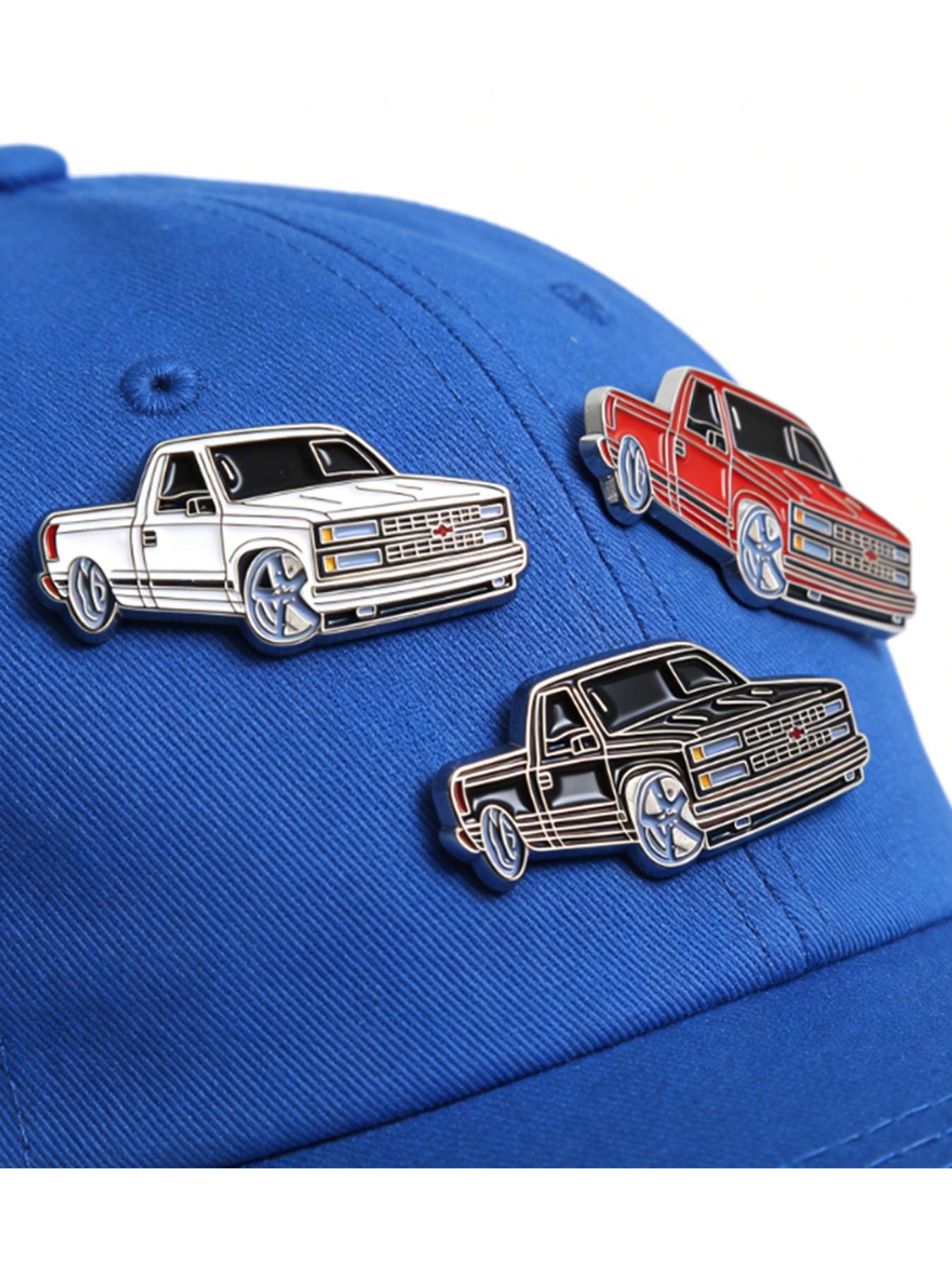 3-Piece Chevrolet 454 SS Hat Clip Pin Set, 90s Retro Classic Truck Enamel Brooch, Enamel Lapel Pins, Vintage Racing Golf Hat Clips for Chevy Fans & Truck Enthusiasts, Metal Alloy Cap Pin Gift for Men, Men Accessories