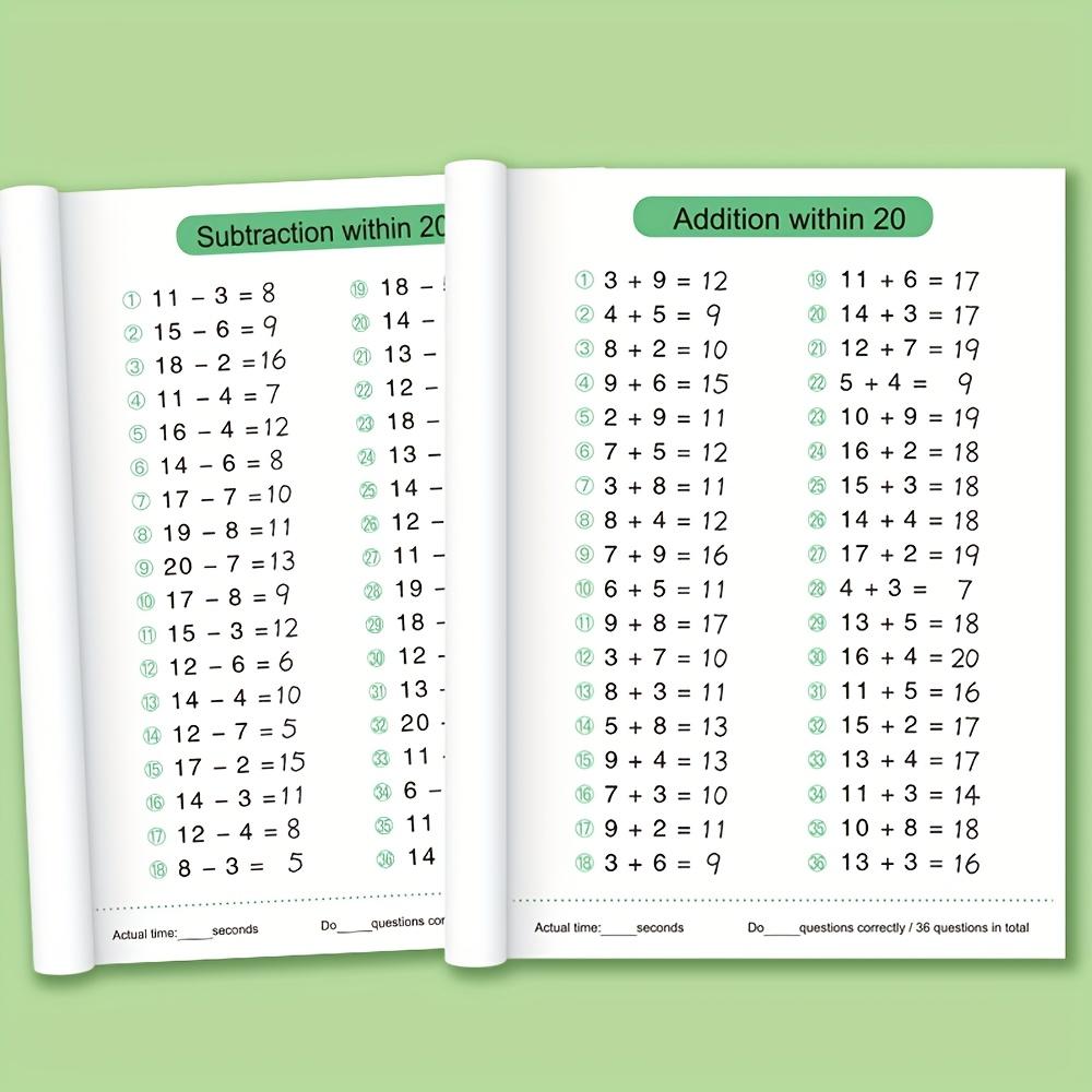 [Arithmetic within 20] 2 books, addition and subtraction math workbooks, daily practice of arithmetic within 0-10 10-20, learning resources, suitable for young children, primary schools