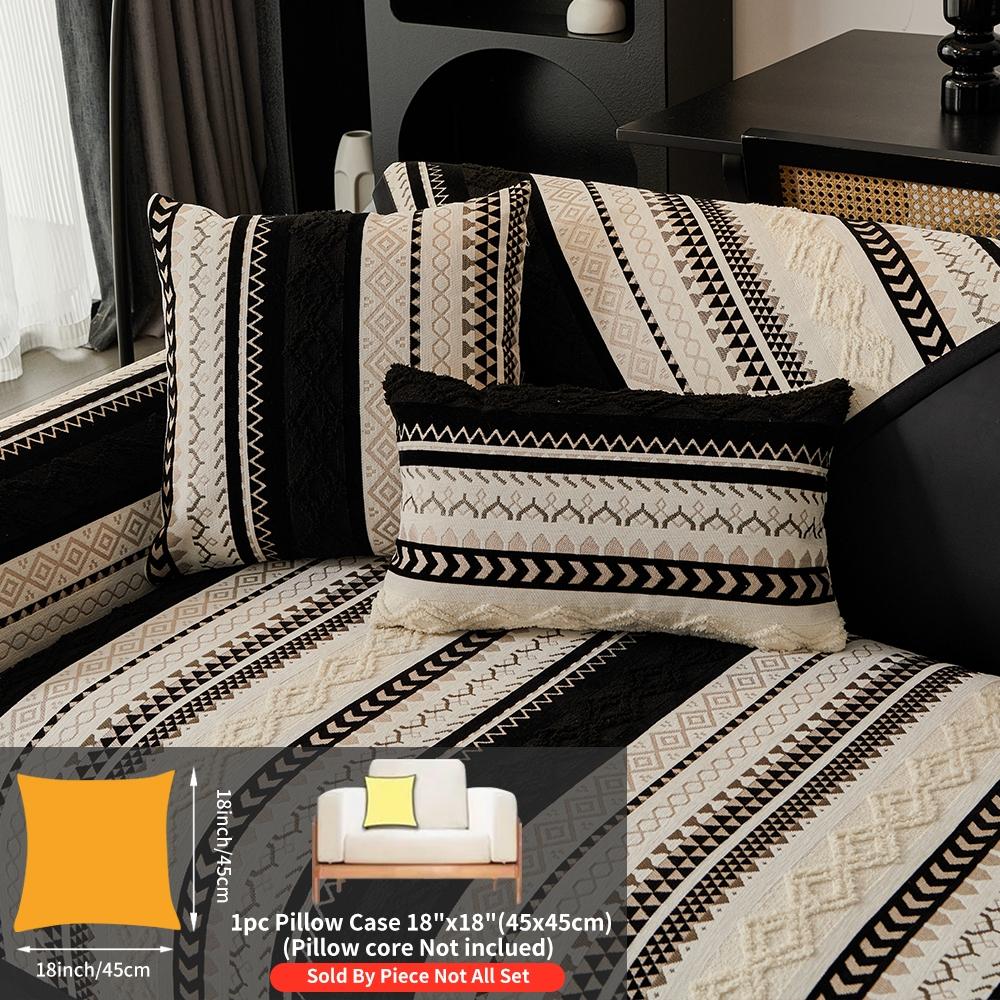 Boho Style Geometric Pattern Sofa Cover, Non-slip Sofa Mat, Fashionable Sofa Protector, Dustproof Sofa Protector, Durable Home Essentials for Living Room #TOP PICKS