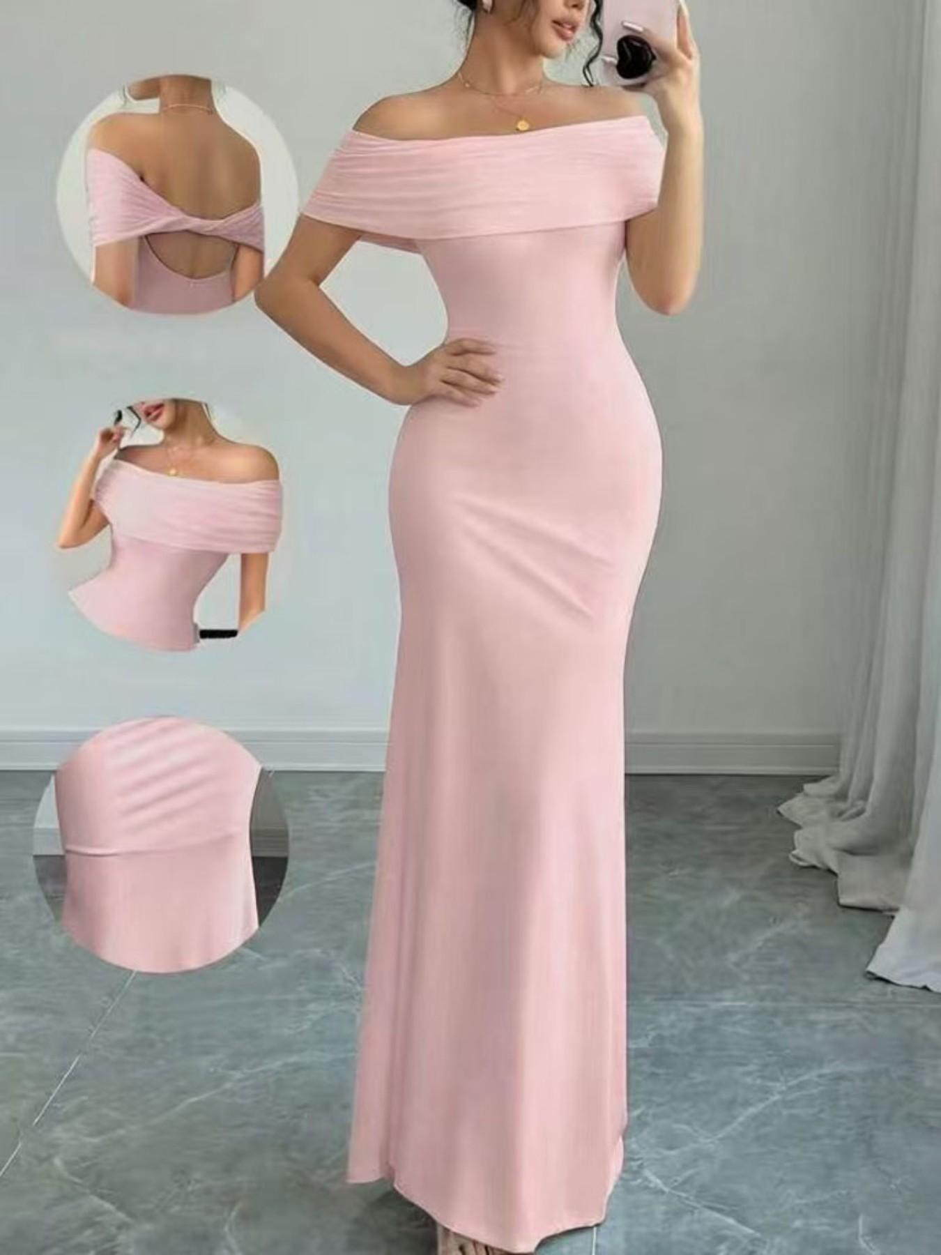 Summer Sleeveless One-Shoulder Dress, Fashion Slim Fit Elegant Lady Sexy Bodycon Dress, Women's Stylish Summer Clothing