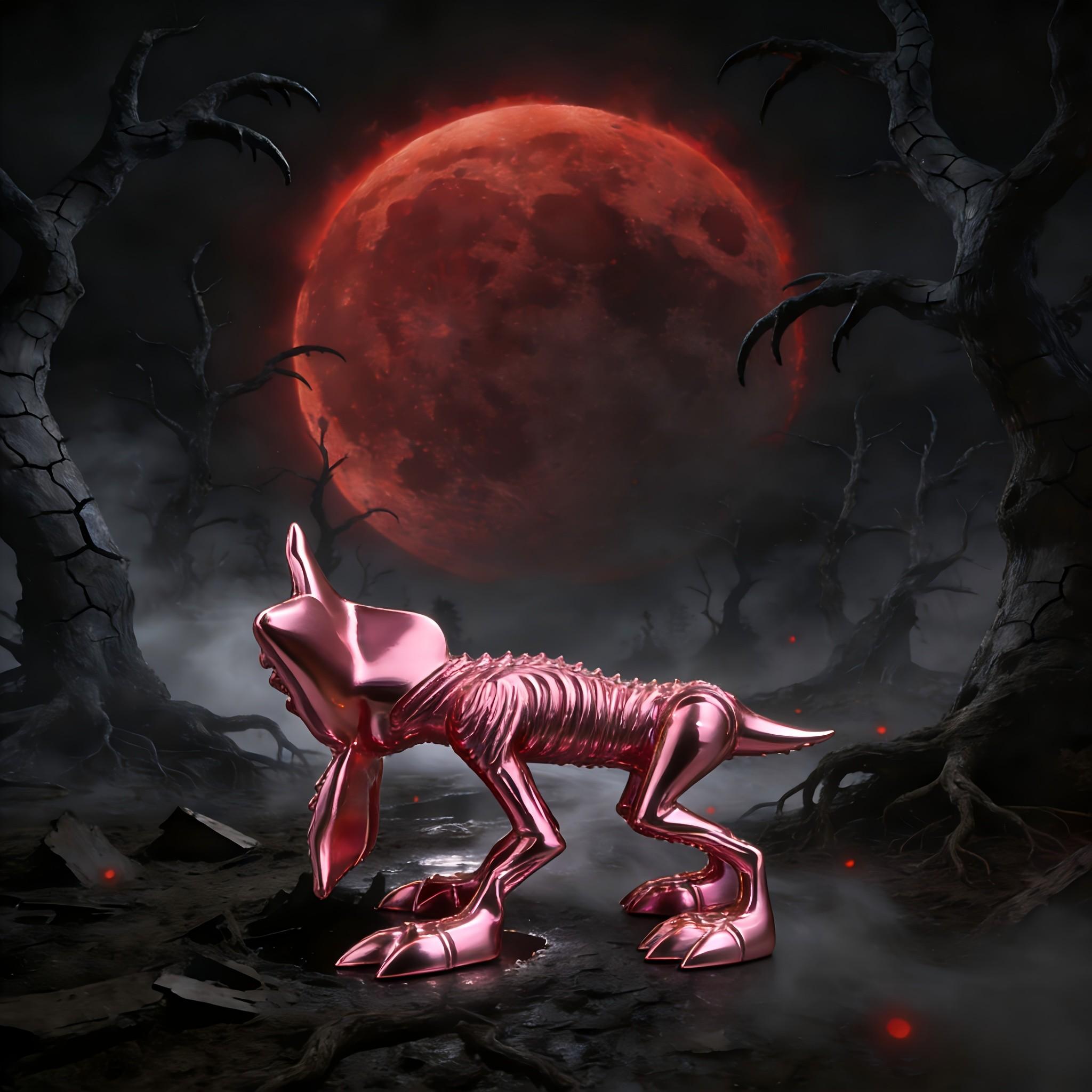 Gothic Style Gradient Flower Monster Figurine, Collectible Handmade Decorative Ornament, Unique Gothic Home Desk Decoration