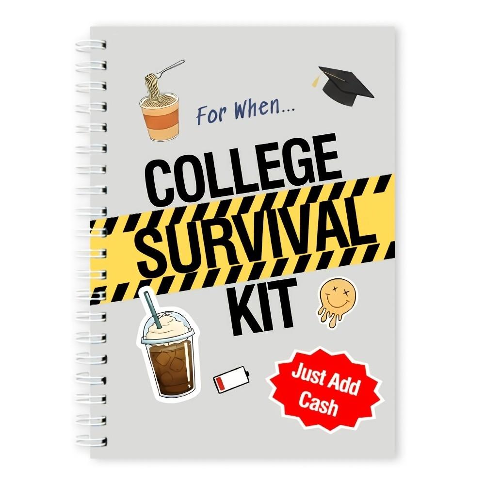 College Survival Kit Composition Notebook - 30+ Pages of Essential Life Management Tools, Budget Trackers, Grocery Lists & Motivational Prompts, for Young Adults Navigating Independent Living