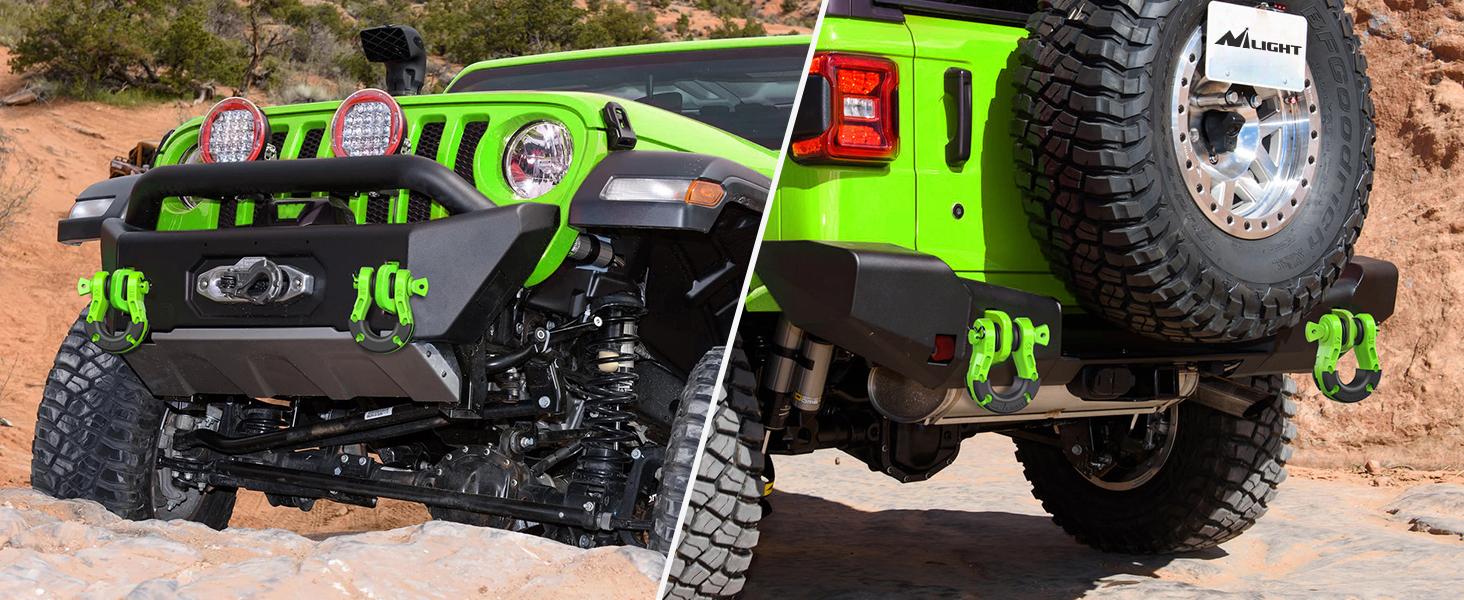 Nilight 2 Pack 3/4" Mega D-Ring Shackle with 7/8" Screw Pin 68,000LBS Break Strength, Heavy Duty Off Road Recovery Shackle for Use with Tow Strap, Winch, Off-Road Jeep Truck Vehicle interior essential  Parts Hardware Industrial dealsforyoudays