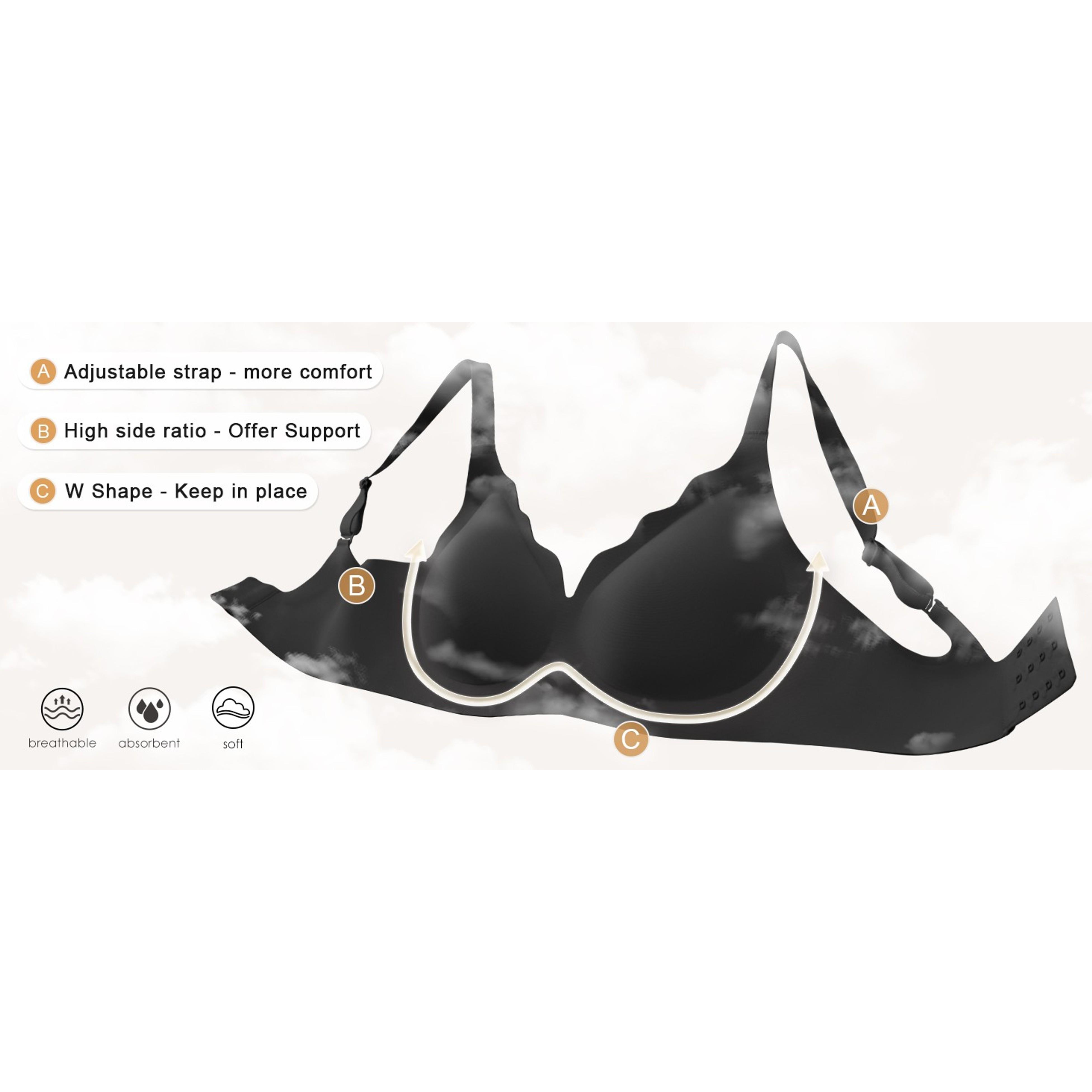 Women's Seamless Wireless Bra with Support - No Underwire Full Coverage Push Up Comfort Bras - Back Fat Smoothing BralettesGift