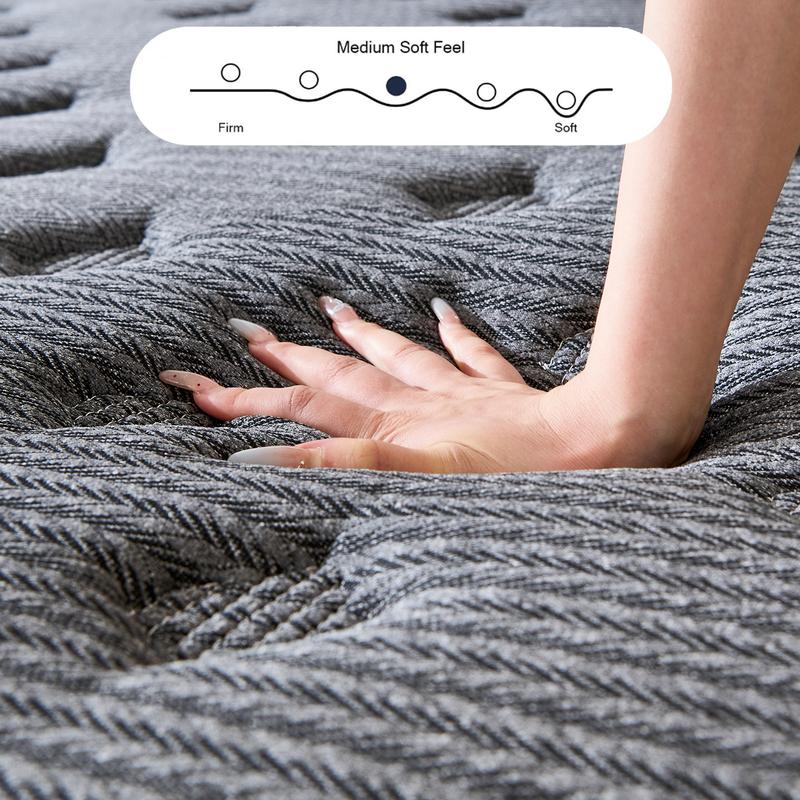 LODEIJA 8/10/12/14 Inch Twin Full Queen King Mattress Memory Foam And Spring Comfy ， Pressure Relief，Comfortable Sleep