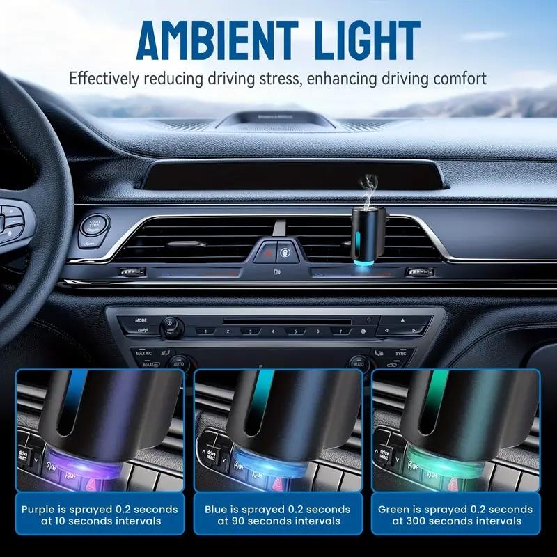 Rechargeable Car Air Freshener Diffuser - 3*10ml Natural Perfume Essential Oil,Adjustable Concentration Scent