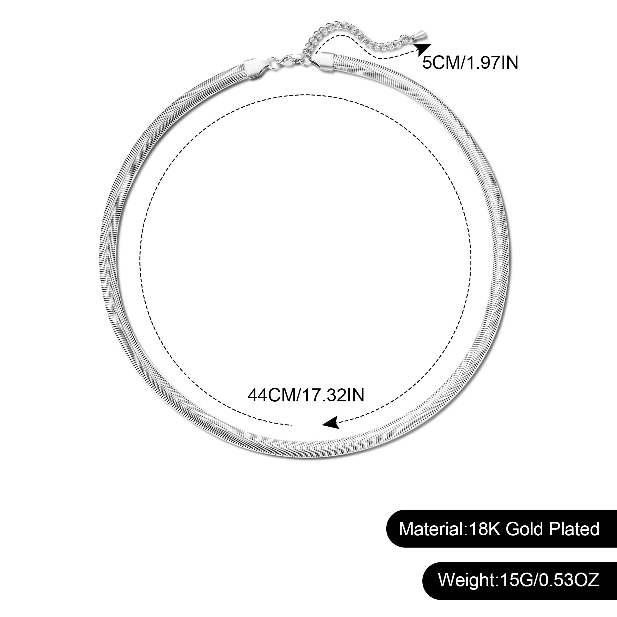 Mytys Snake Shape Chain Necklace and Bracelet 2 in 1 for Women Choker Necklaces Jewelry Gifts for Teen Girls