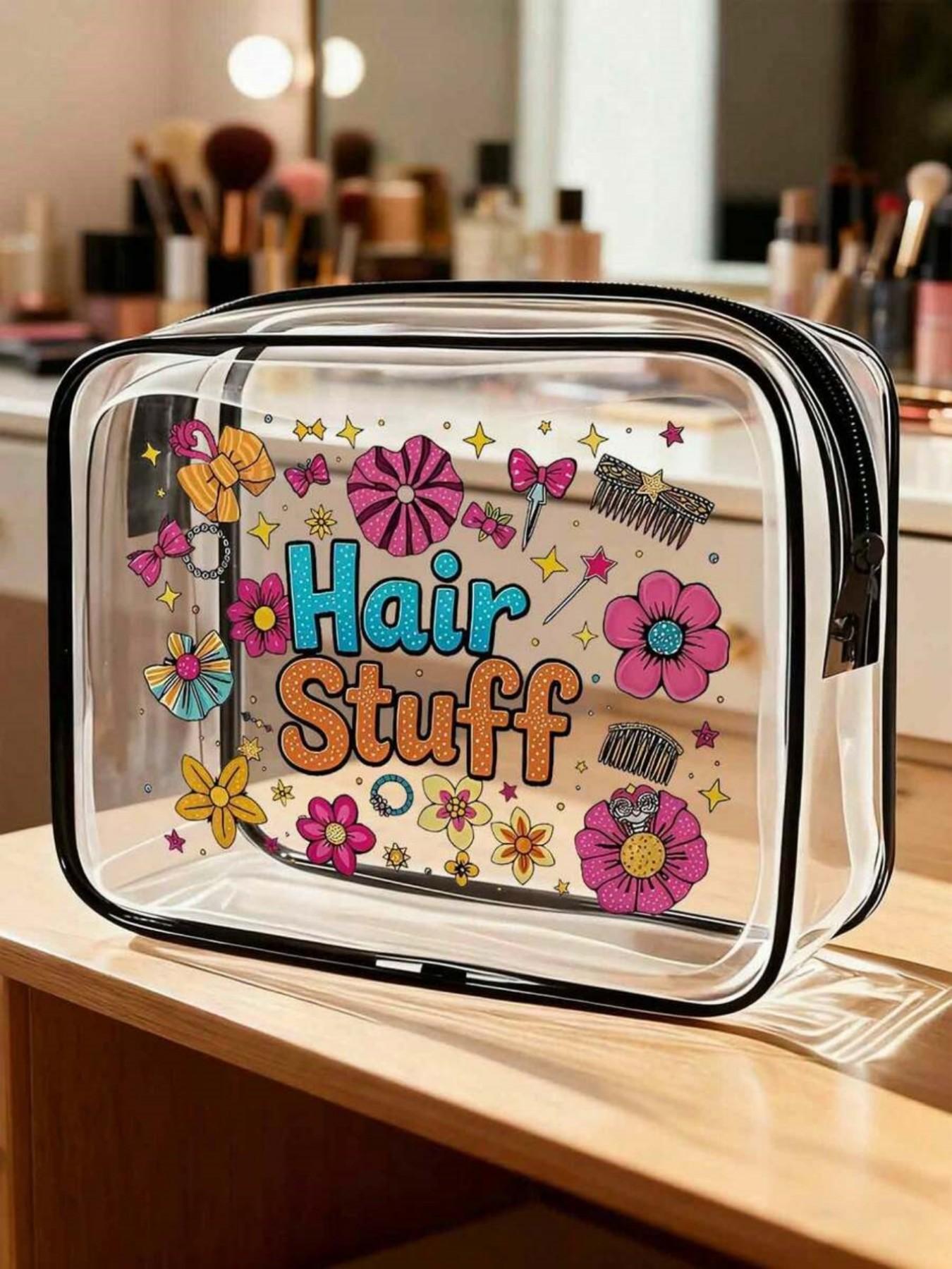 PVC Travel Organizer Pouch, Lightweight Fade-Resistant Cosmetics Bag, Portable Makeup Case, Easy-To-Clean Smart Storage Pouch