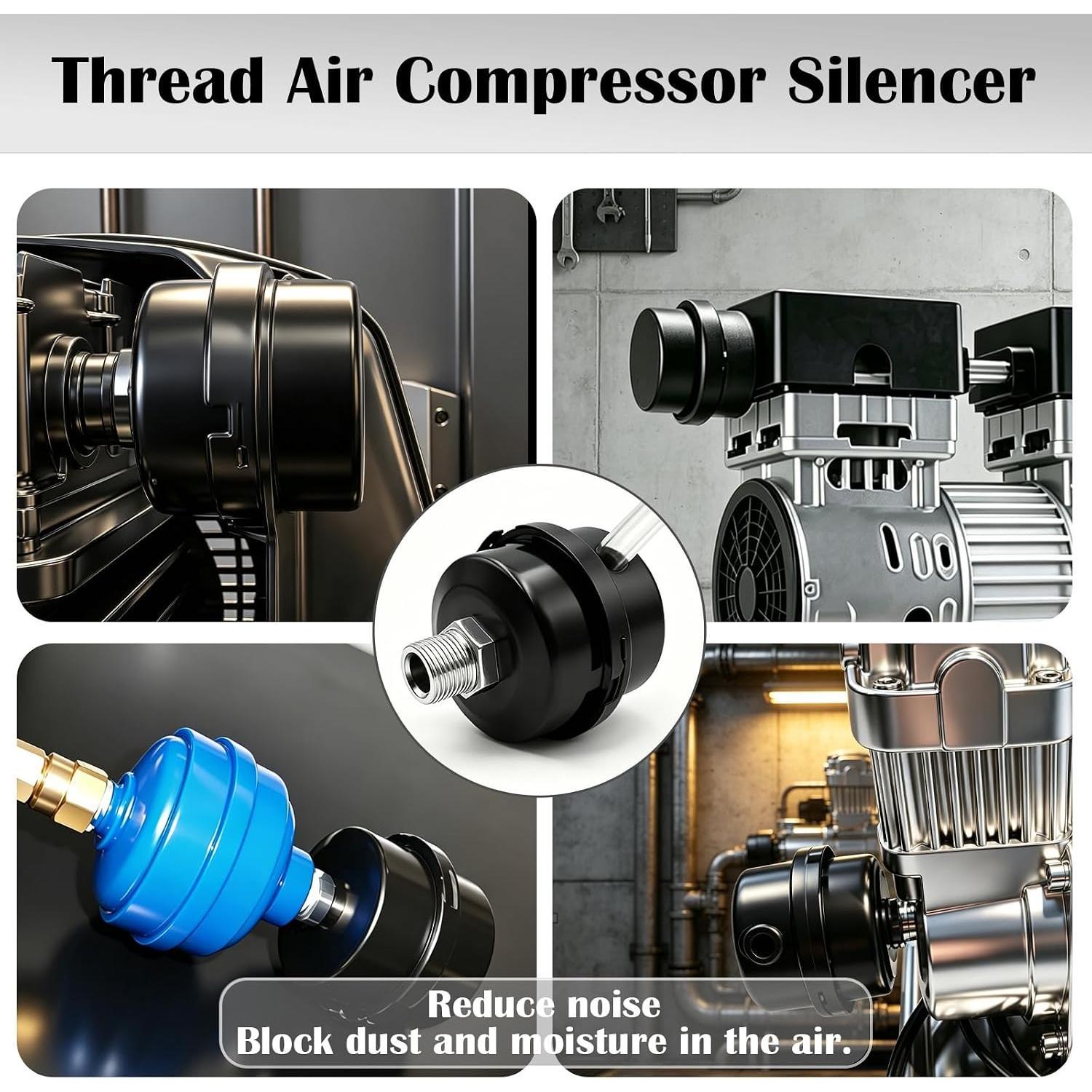 2 count 1/2" Thread Air Compressor Silencer,Air Compressor  Filter Sound Muffler Accessories 20mm for generators,blowers, exhaust ports