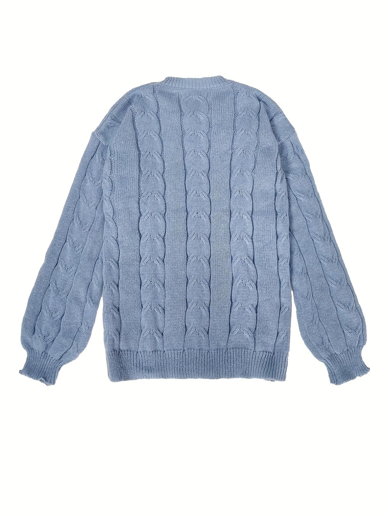 Women's Solid Cable Knit Sweater & Pocket Skirt Set, Long Sleeve Round Neck Jumper & Long Skirt, Two-piece Outfits for Daily Wear