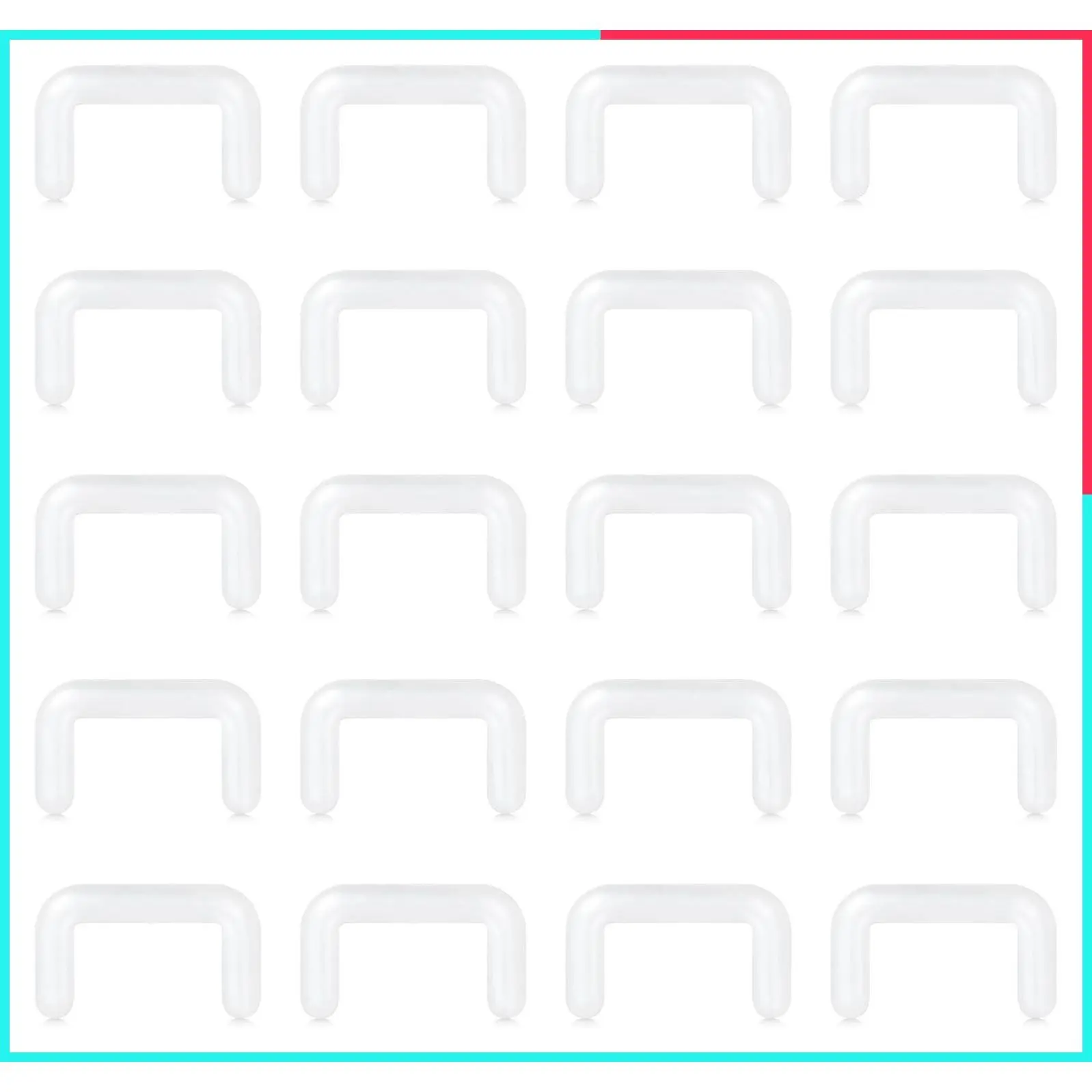 Flexible Clear Acrylic U-Shape Septum Retainer 14G 16G Plastic Piercing Jewelry for Work