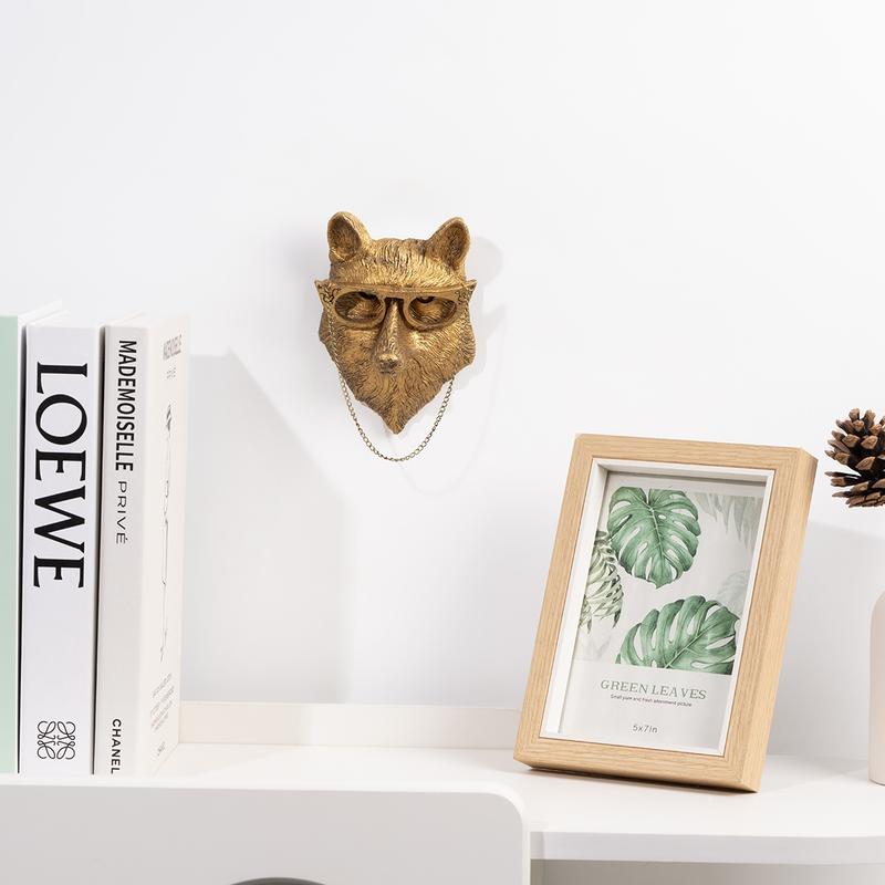 Animal Head Wall Decor, 1 Count Creative Animal Head Wall Mounted Decor, Resin Animal Head Wall Hanging Decor for Home Living Room Bedroom, Wall Hanging Ornament