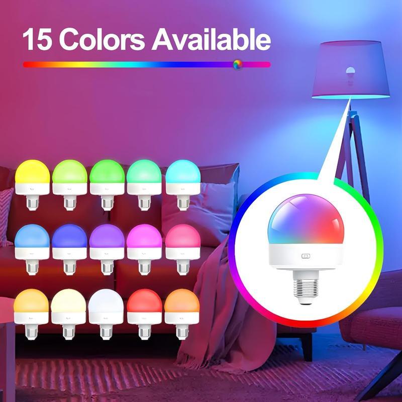Wireless Battery-Powered Wall Lights Set, Remote Control Bedroom Lamps, Rechargeable Multi-Color Bulbs, Ideal for Living Room and Hallway Decor
