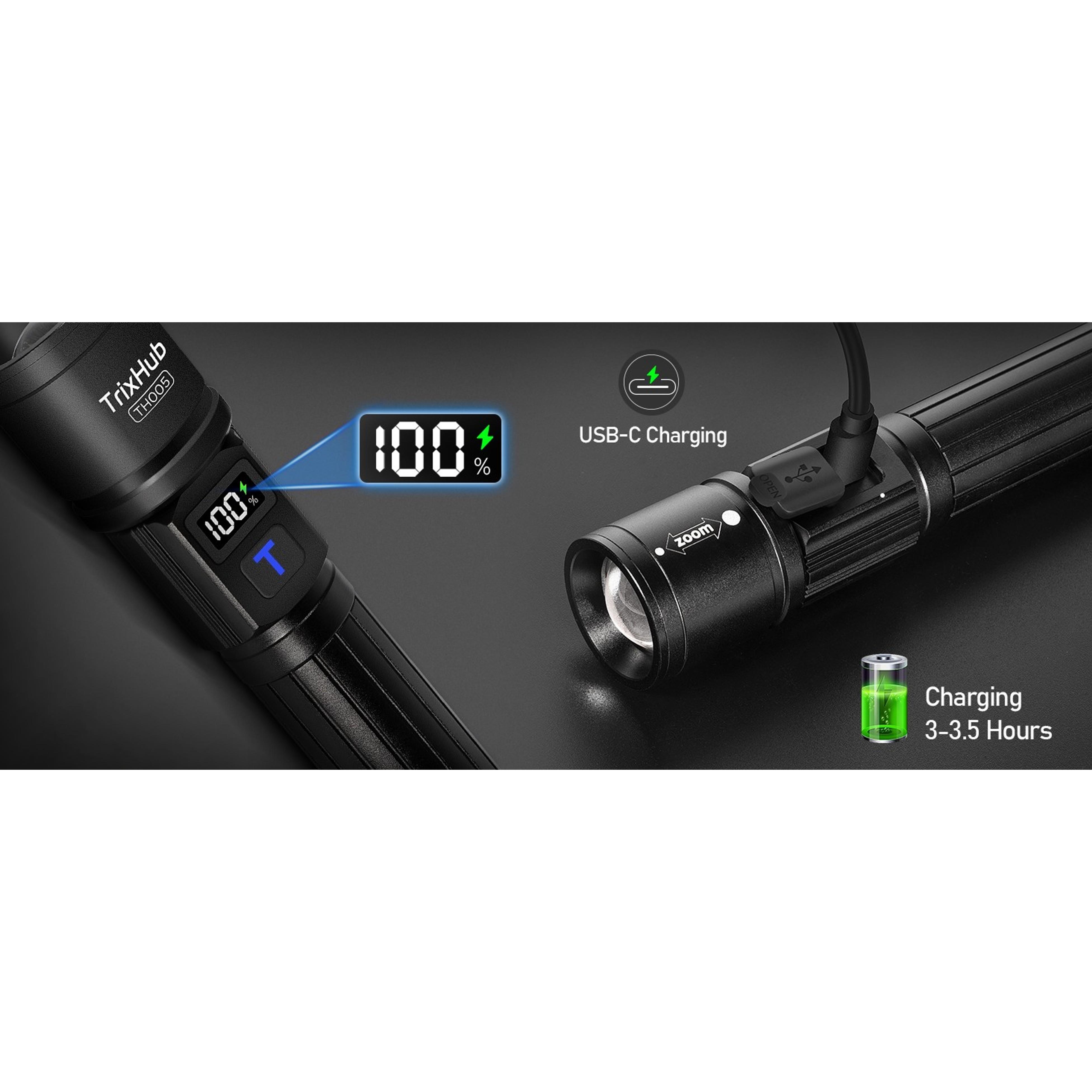 2 Pack Rechargeable Flashlights, Super Bright High Lumens Flashlight