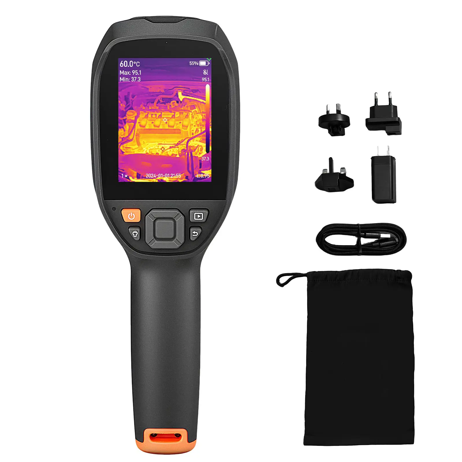 Pro Thermal Imaging Camera, Upgraded 512 x 384 TISR Super Resolution, 3.45" LCD Infrared Thermal Imager with 2MP Visual Camera, 25HZ Refresh Rate, -4°F - 1022°F, 4 Image Modes & 7 Color Palettes