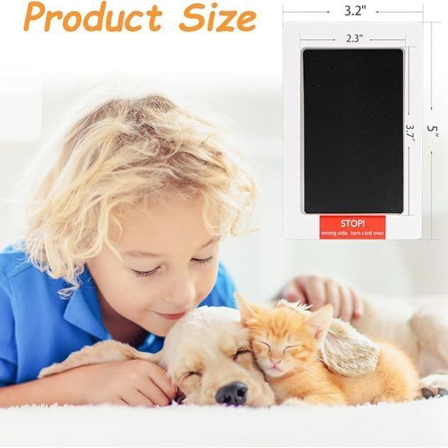 Mess-Free Pet Paw Print Kit, 4 Ink Pads + 2 Photo Frames for Dogs & Cats