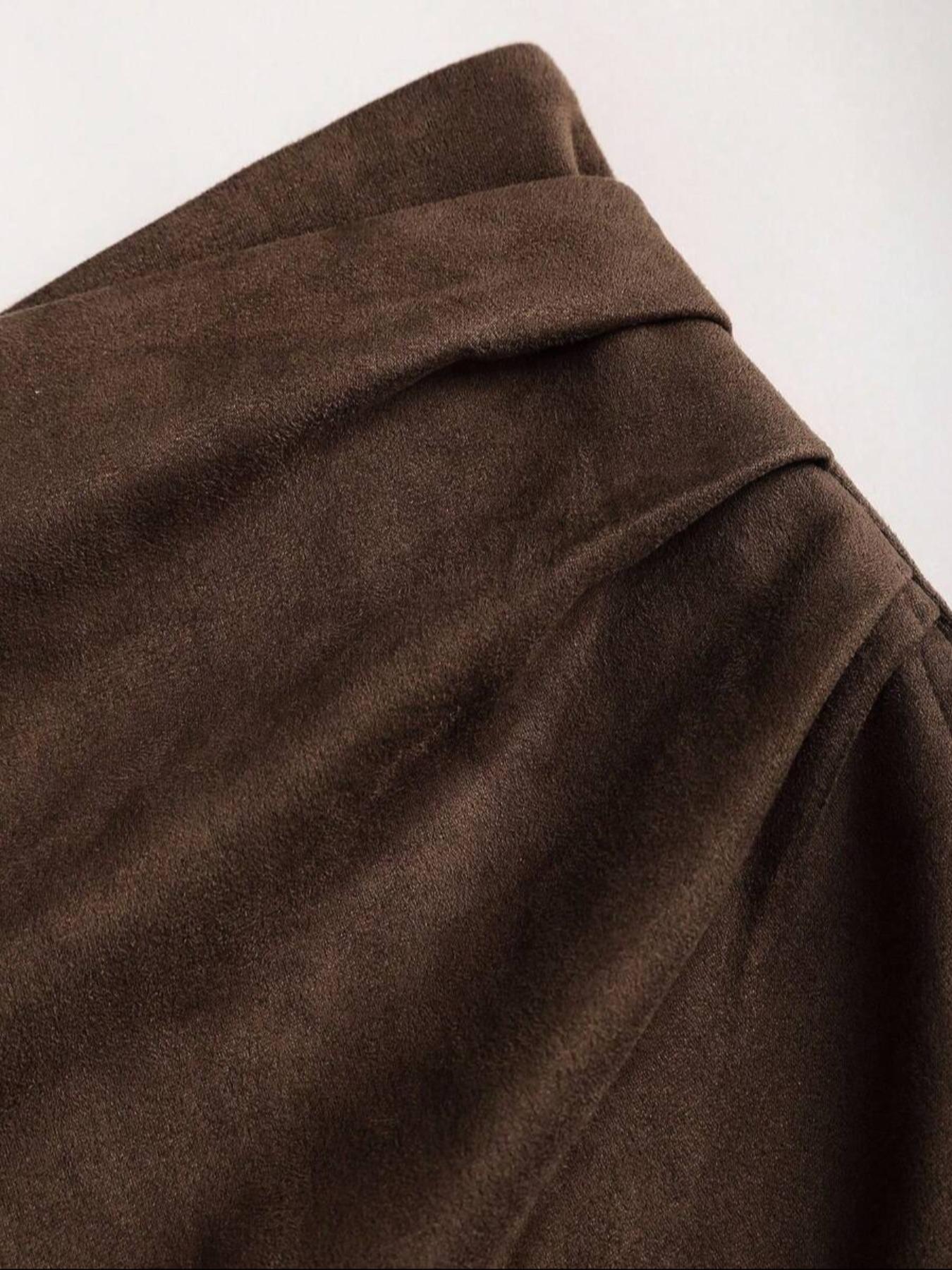 Women's Knit Vintage Italian Melange Color Pleated Fitted Bodycon Short Skirt, Fashionable Casual All Season Wear, Perfect for Daily Parties, Aesthetic