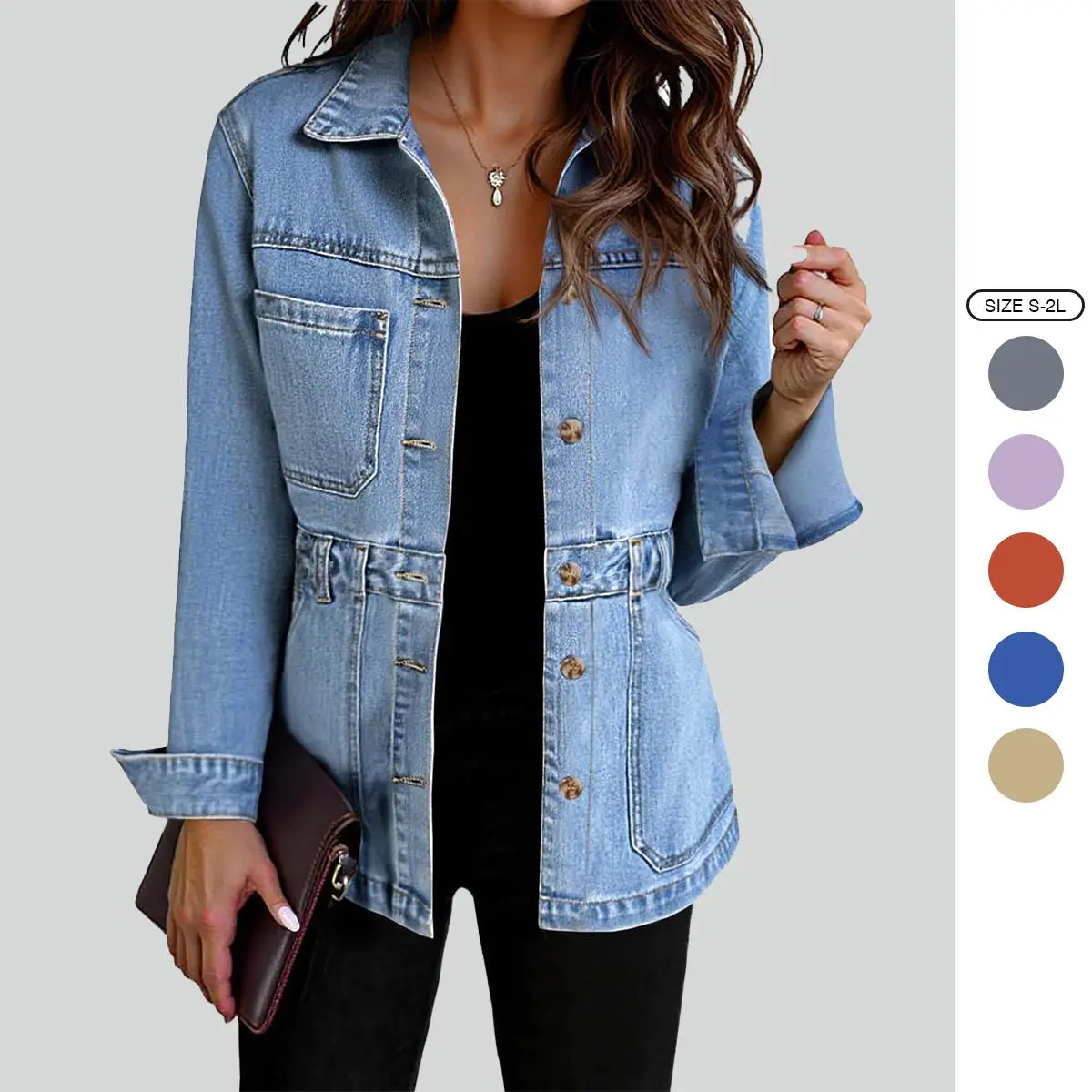 Imily Bela Womens Denim Jacket Distressed Button Down Boyfriend Jean Jackets 2025 Trendy Shacket