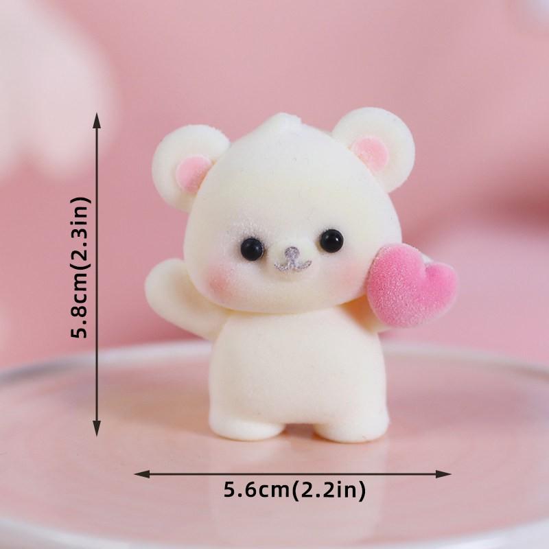 Cute Bear Heart Cake Decoration Set, Valentine's Day Birthday Dessert Stand Sign, Kids Party Baking Decorations