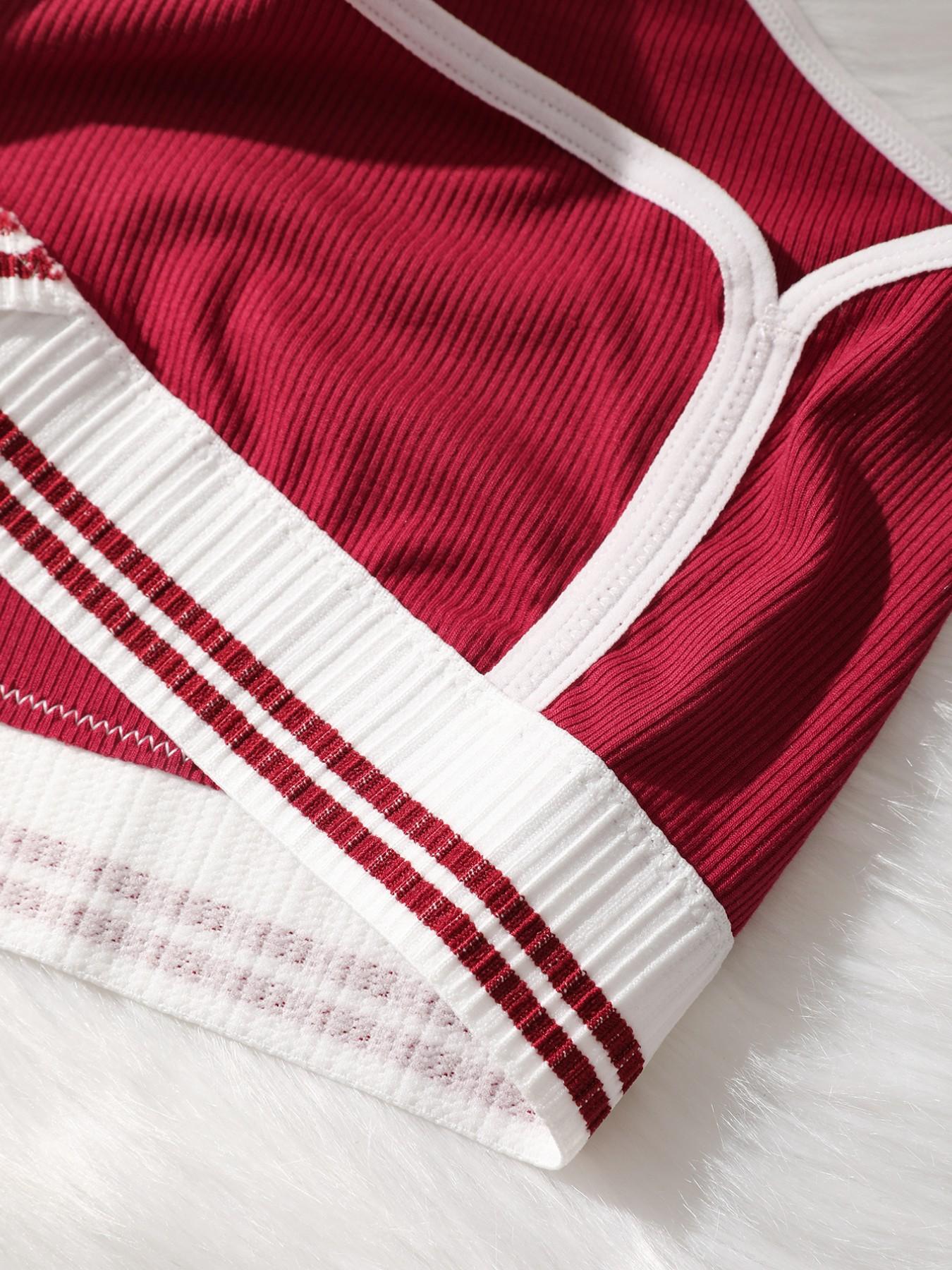 Women's Striped Underwear Set, Wide Waistband Sport Style, Multi-Color Comfortable Breathable, Elastic Fit, Suitable for All Seasons