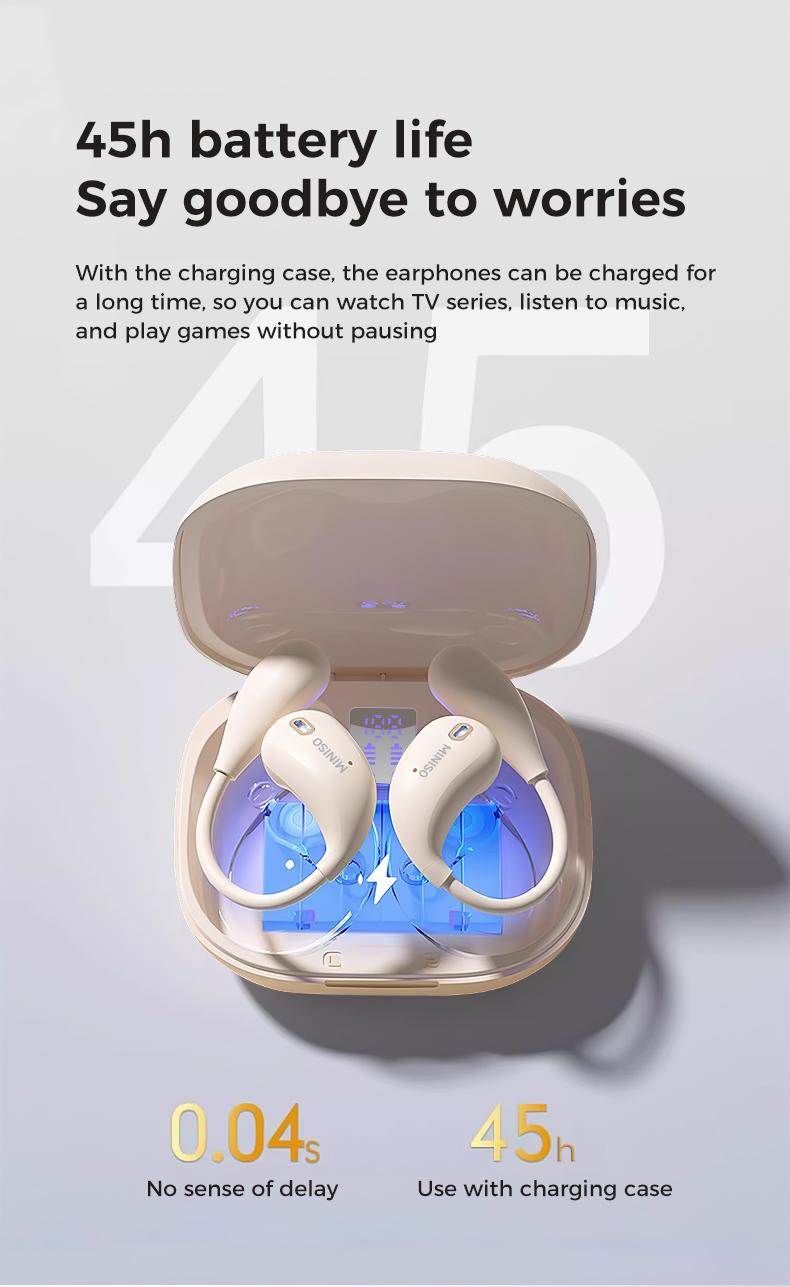 MINISO X33 Wireless Bluetooth With APP ，Open Earphones 5.4 Compact and Lightweight Hanging Earphones Immersive High-Quality Sound Long-Distance Connection Built-in Microphone One-Click Answering and Song Switching