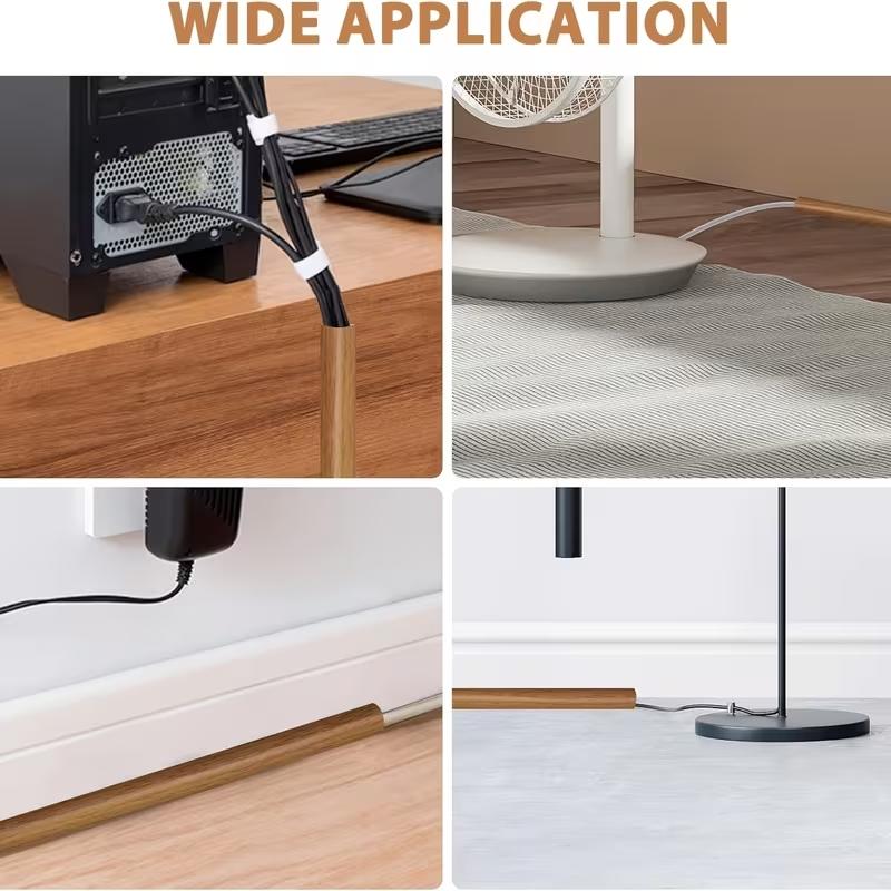 1pc Floor Cord Cover - Self-Adhesive Cable Concealer - Floor and Wall Power Cord Protector - With Optional Sizes of 1m, 2m, or 3m for Cable Management