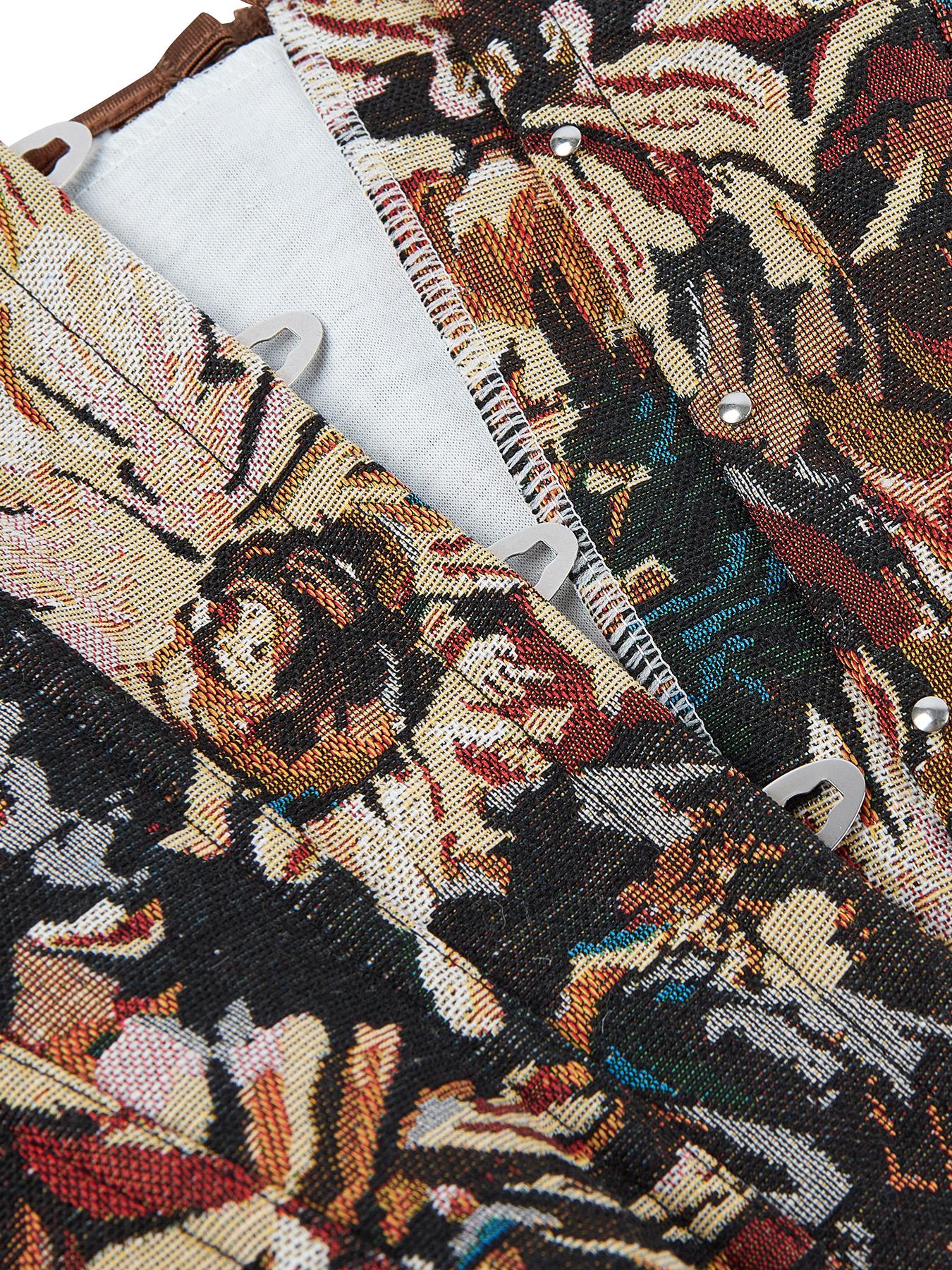 Women's Vintage Oil Painting Floral Pattern Front-Closure Corset Top, Fashionable Lace Up Backless Strapless Shapewear Corset for Daily Wear, Tummy Control Shaper for All Seasons, Bustier Shapewear Top