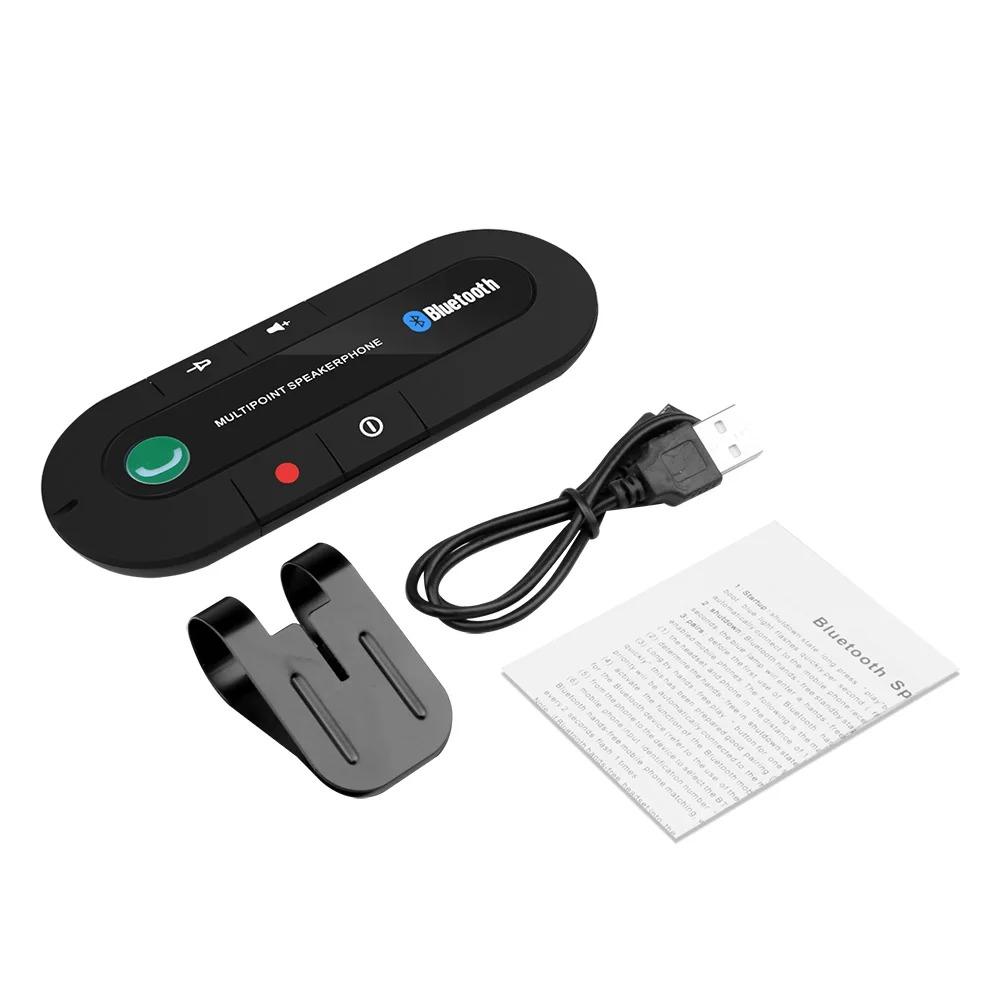 Bluetooth Speaker Handsfree Car Kit Sun Visor Clip Wireless Audio Receiver Speakerphone Wireless Stereo MP3 Music Player Retro TV Shape Phone Screen Amplifier morning blues Smart Voice Assistant Headset with ENC