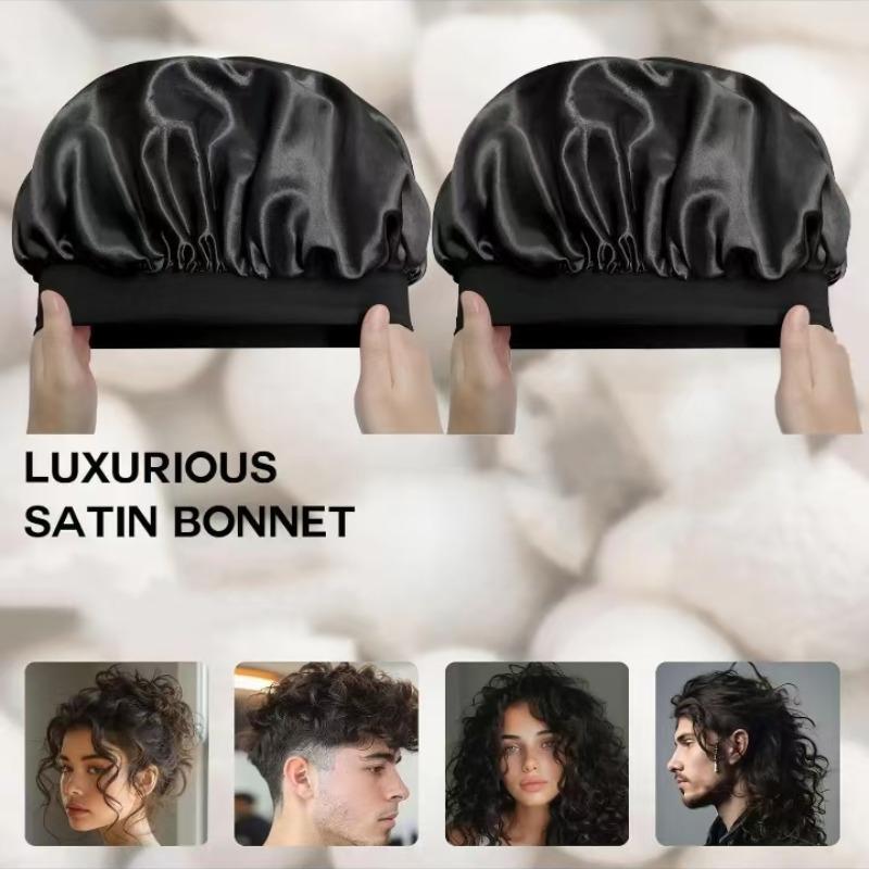 Silk Sleep Cap for Natural Hair & Curls, Soft Satin Sleeping Hat, Heatless Styling Tool, Fashionable Unisex Headwear, Silk Bonnet