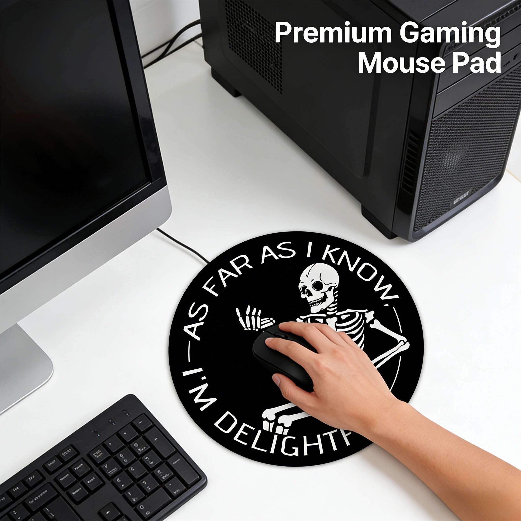 Fashion Skull Head Round Mouse Pad, Non-Slip Rubber Base, Small Desktop Mat for PC/laptop, Gaming/mouse Pad, Gift for Women, 7.87 Inches