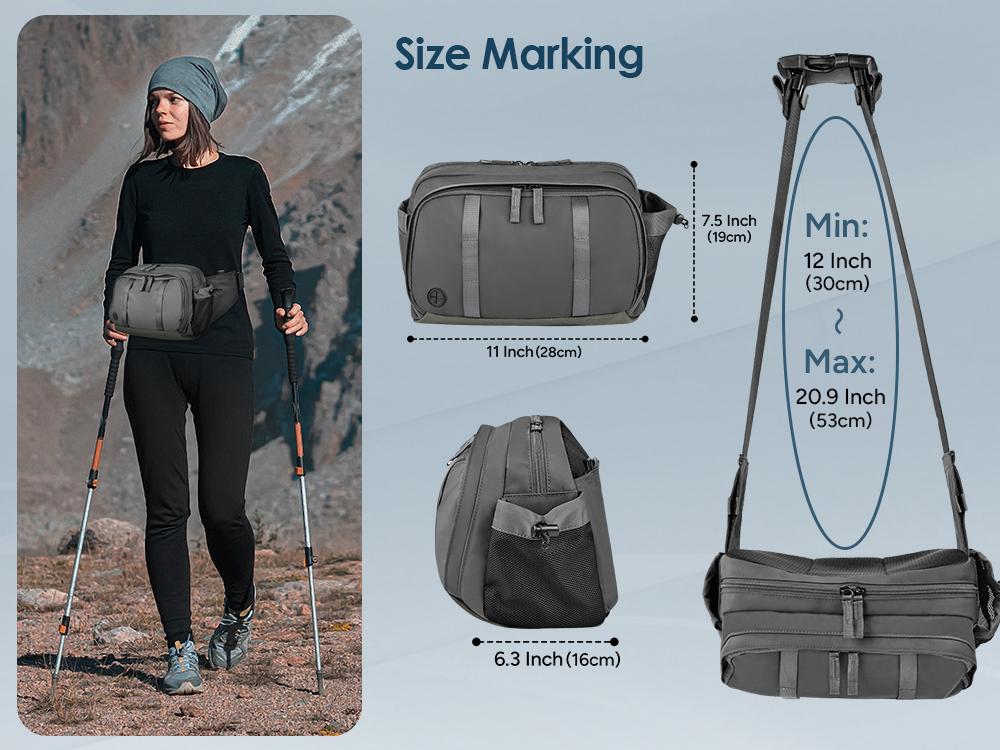 travel inspira Waist Pack Bag Fanny Pack for Men&Women Hip Bum Bag with Adjustable Strap for Outdoors
