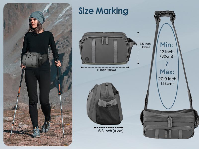 travel inspira Waist Pack Bag Fanny Pack for Men&Women Hip Bum Bag with Adjustable Strap for Outdoors