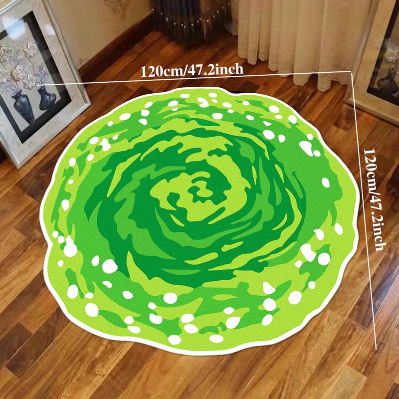 Cartoon Vortex Pattern Round Rug, 1 Count Non-slip Creative Soft Floor Mat, Home Decor Carpet for Home Living Room Bedroom, Home Decorative Rugs