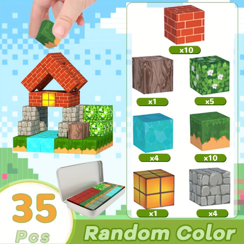 Children Magnetic Building Blocks Set, Stem Education Toy, Creative Magnetic Blocks, Colorful Magnetic Bricks, Perfect Birthday Gift, Halloween Christmas Holiday Present