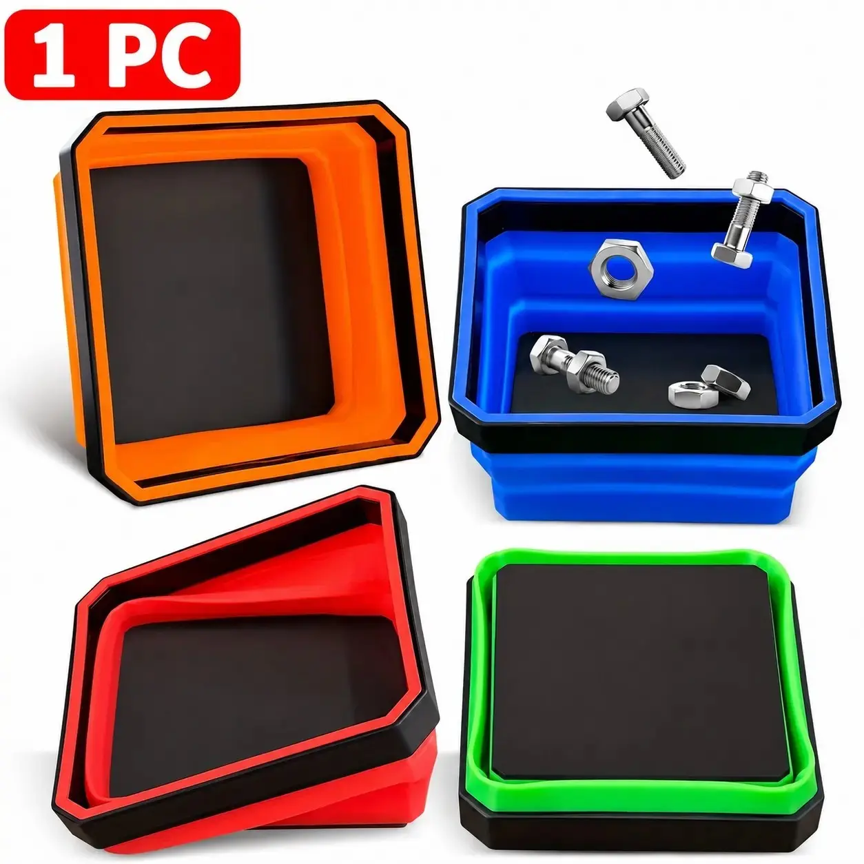 Magnetic Parts Tray | Foldable Silicone Tool Organizer for Screws, Nuts, Bolts, Garage Use, Mechanics, and DIY Projects