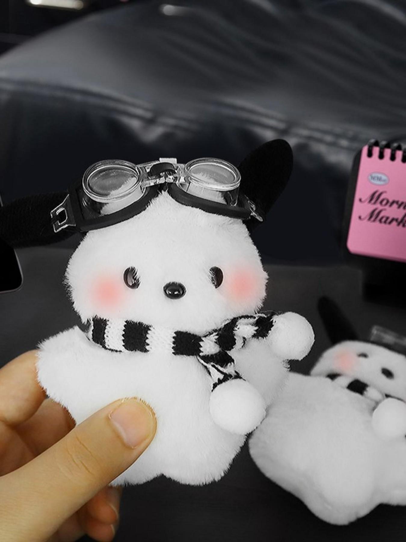Pilot Pochacco Plushie Bag Charm, Cute Cartoon Style, Perfect Gift for Holidays, Soft Stuffed Animal Accessory for Backpacks