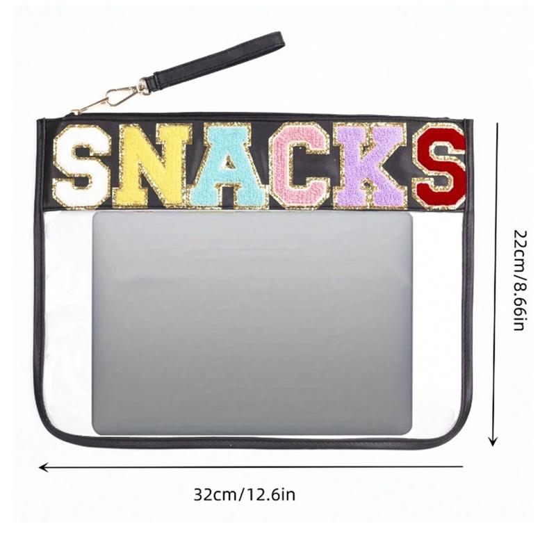 3 Pack Set Letter Patched Snack Storage Bag Portable Cosmetic Bags for Women, Fashionable Shopping Bags for Christmas Gifts