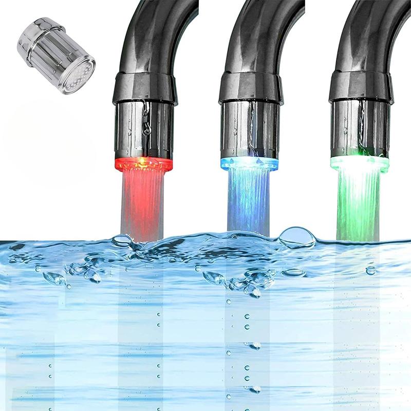 1pc LED Water Faucet Light Color Changing Faucet for Kitchen And Bathroom (Fixed LED Faucet) Gradient LED Water Faucet Light Water Stream Color Changing Faucet Tap Sink Faucet for Kitchen And Bathroom