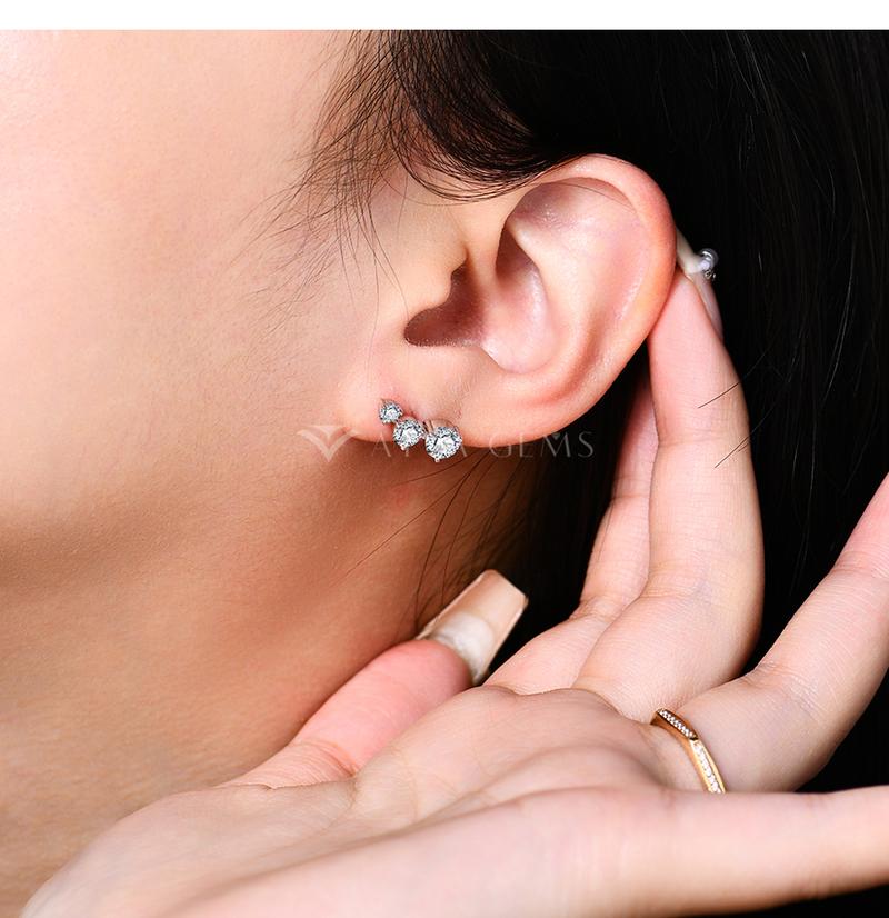Special Style Shining Synthetic Moissanite Earrings for Women Birthday Engagement Gift Fine Jewelry E024