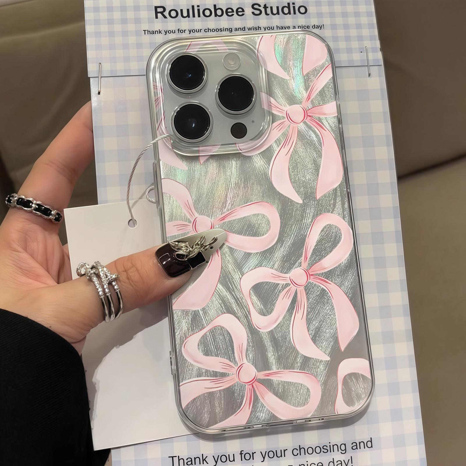 Bow Pattern Phone Case, Soft Shell Protection Cover for iPhone 17, 16pro, 15, 14, 13, 12, 11 Pro Max, Gift for Friends or Partner