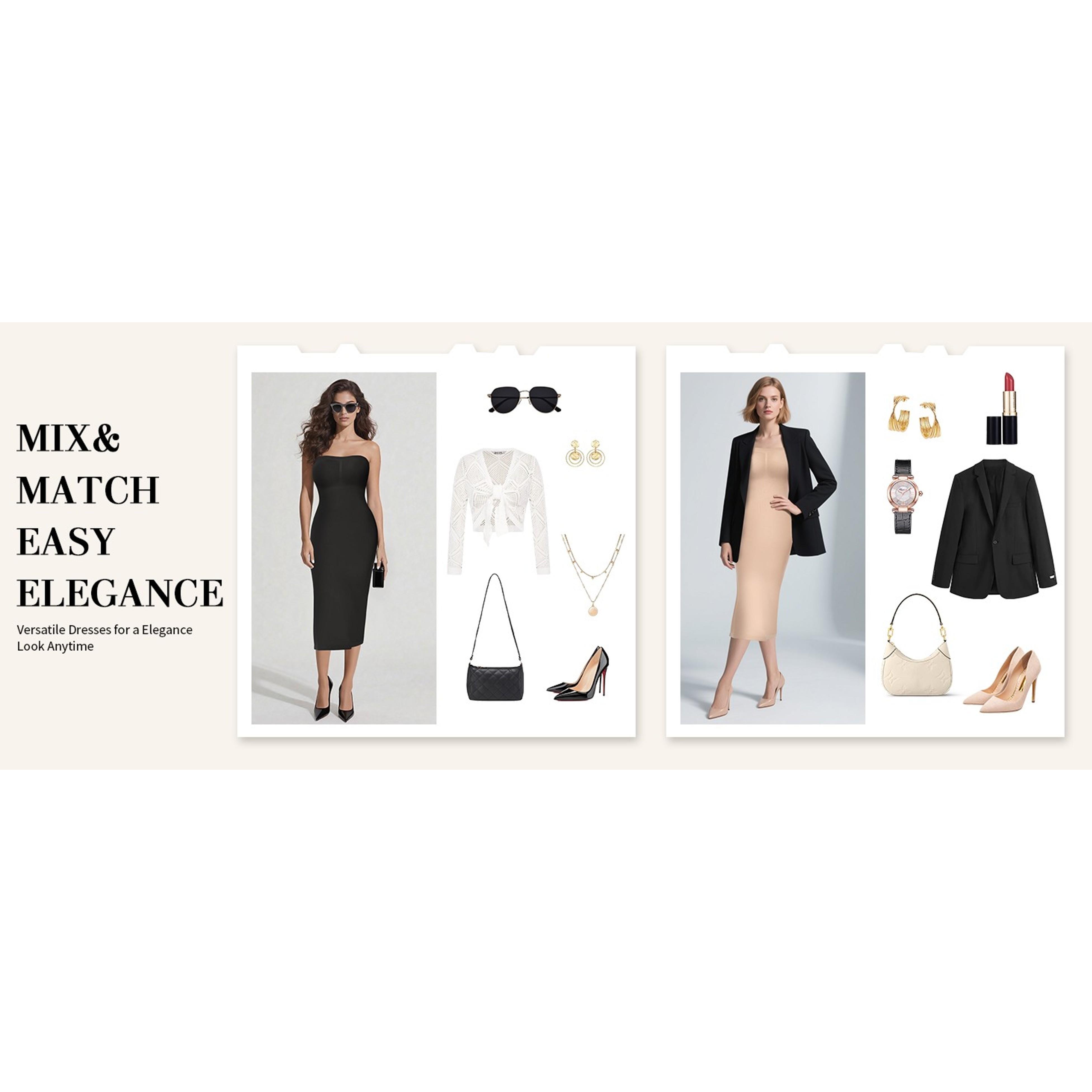 Slip Dress for Women Full Slip for Under Dresses Shapewear Tummy Control Long Slip with Back Slit