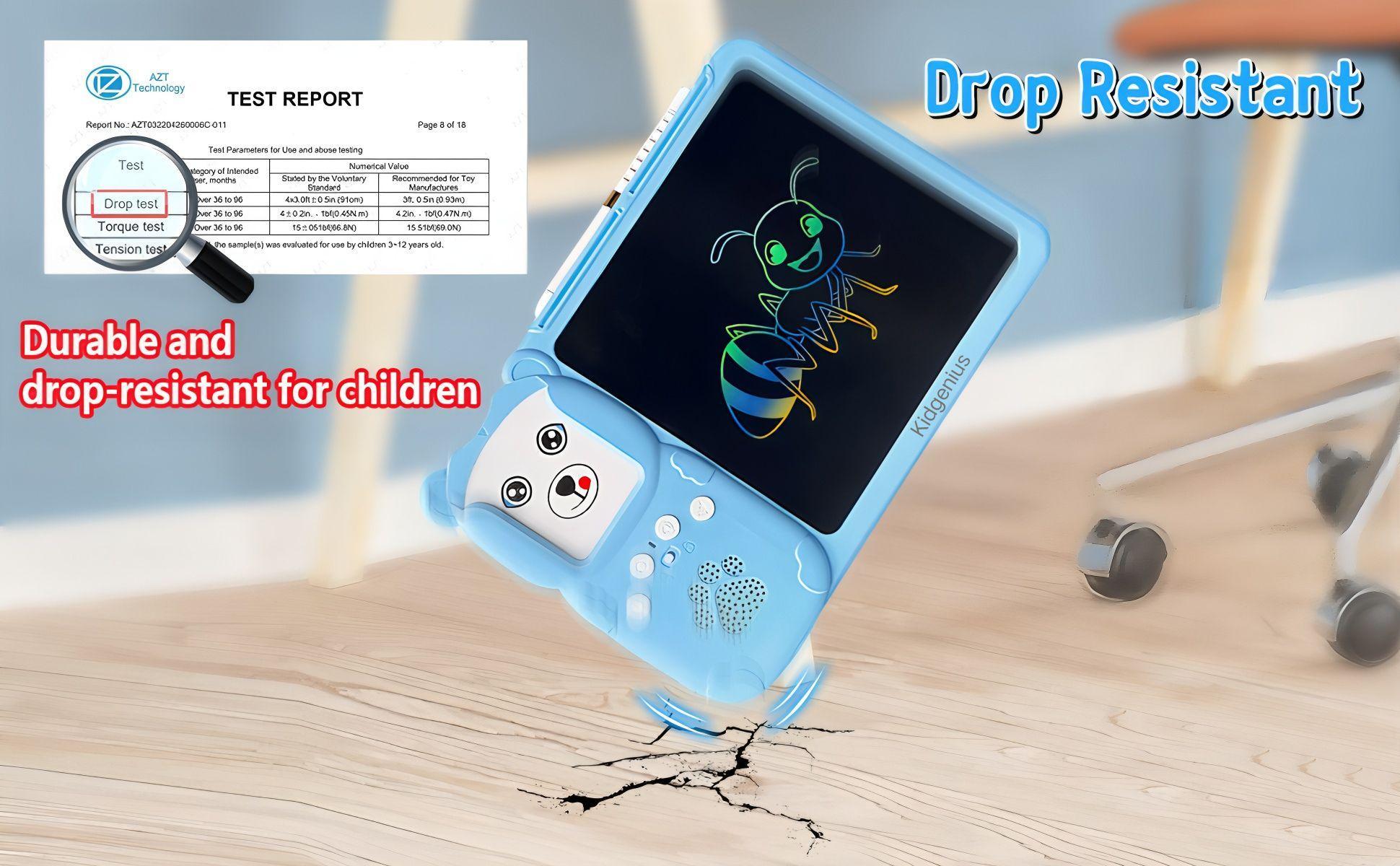 KIDGENIUS  Spanish & English 510 Vocabulary Words Portable LCD Screen Early Learning Gift for Kids Dual Grammar System Interactive Drawing Fun Multifunctional Toy for Autism Therapy - Talking Flash Cards